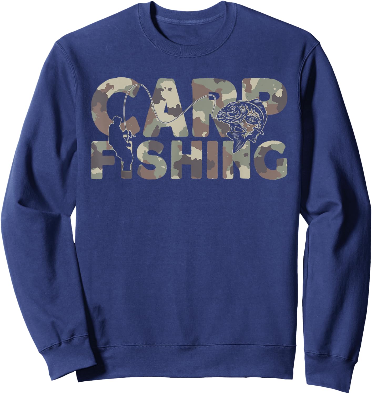 Carp Fishing - Camouflage , Black, S Sweatshirt - Sweatshirt | Navy
