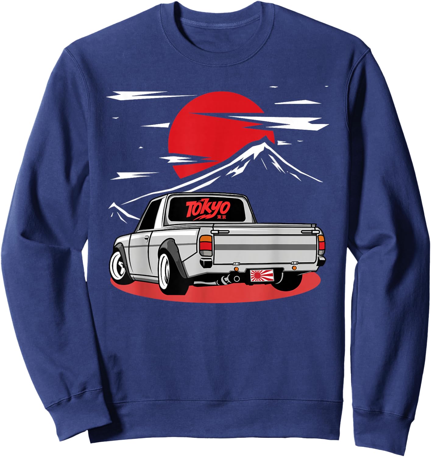 Mini Truck Kei JDM Japanese Drift Car Japan Vintage Graphic Sweatshirt - Sweatshirt | Navy