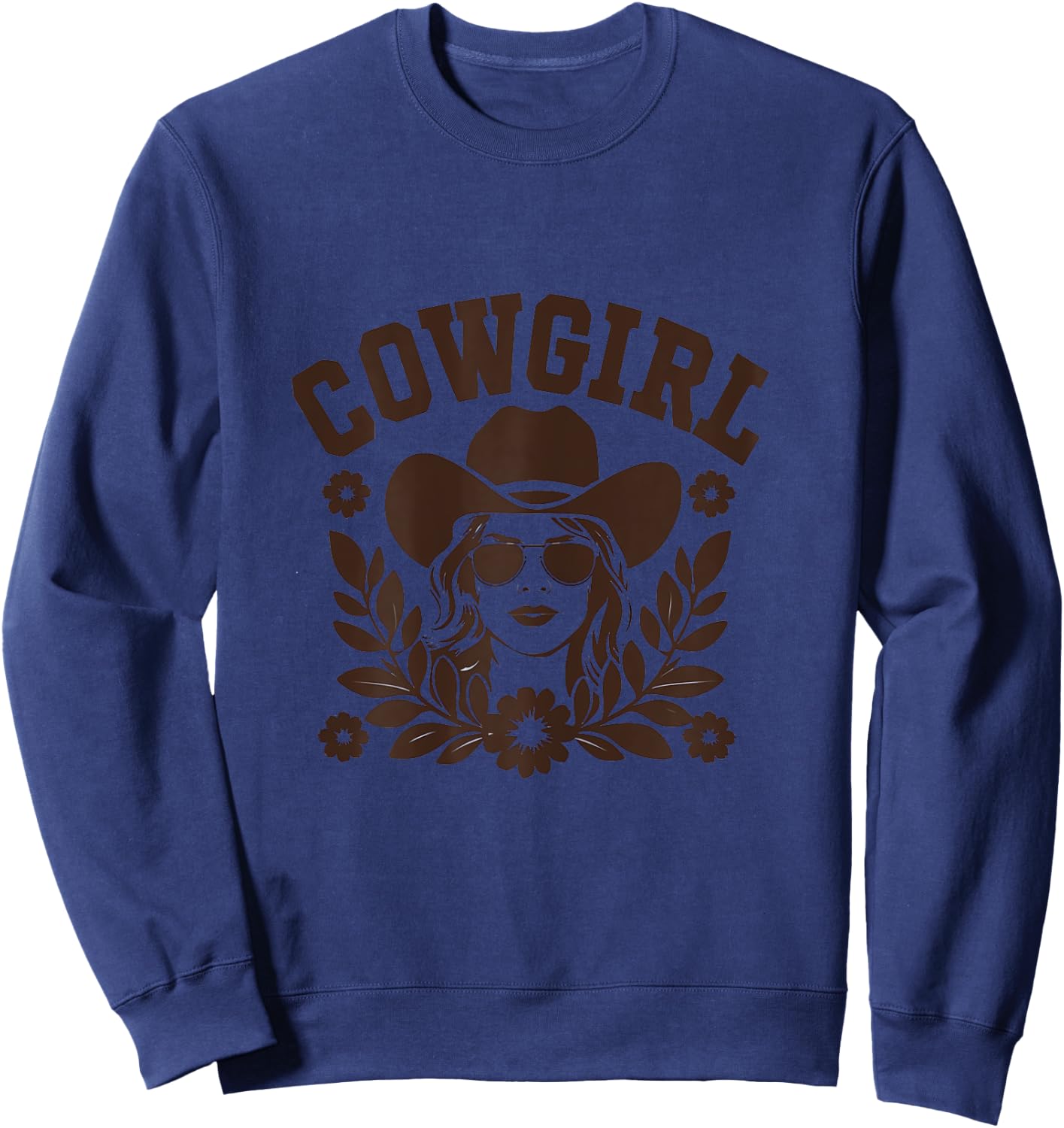 Funny Cowgirl Graphic Women Girls Cowgirl Western Rodeo Sweatshirt - Sweatshirt | Navy