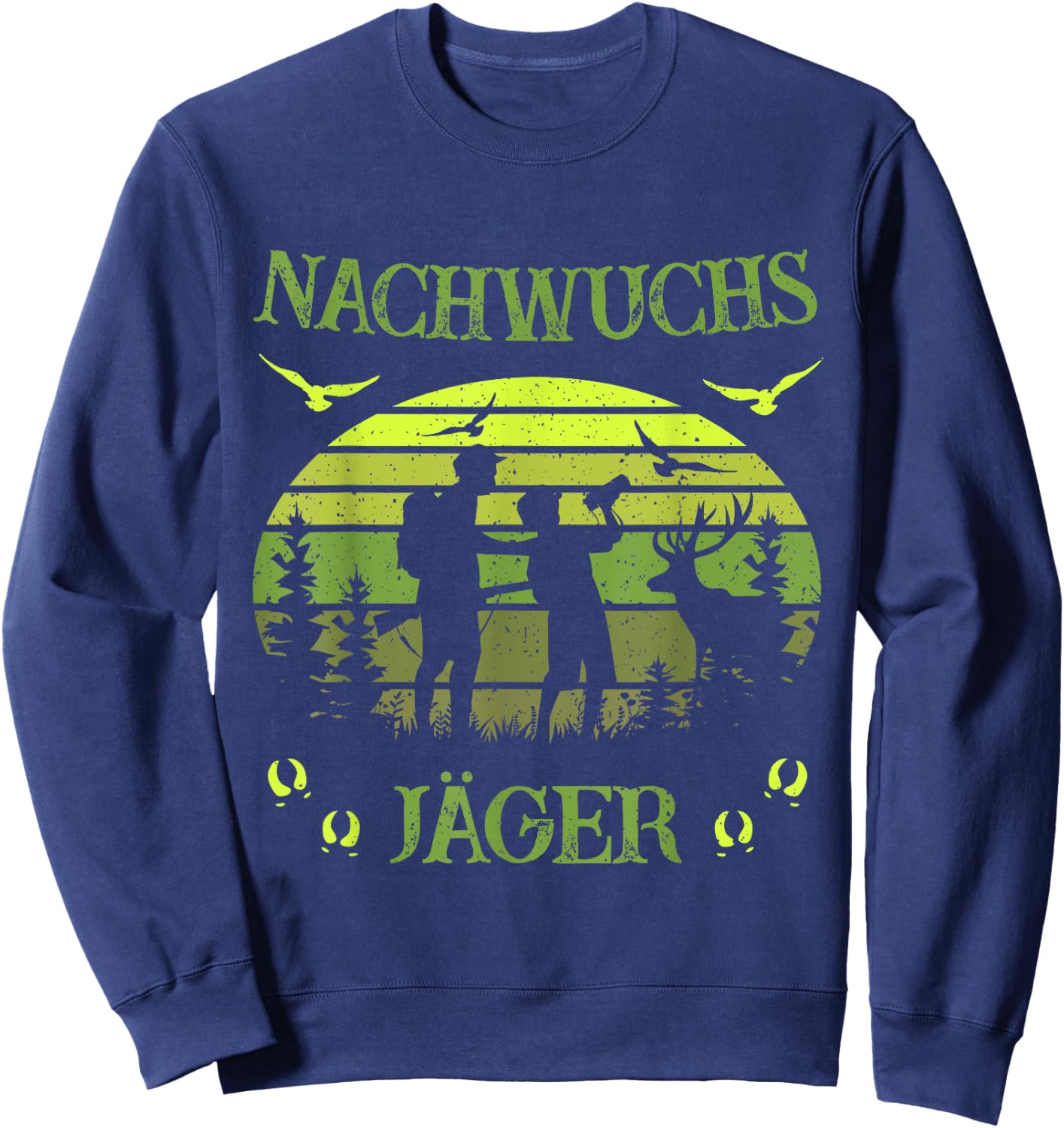 Children's with German Text "Jäger - Papa und Son" [German Language], black Sweatshirt - Sweatshirt | Navy