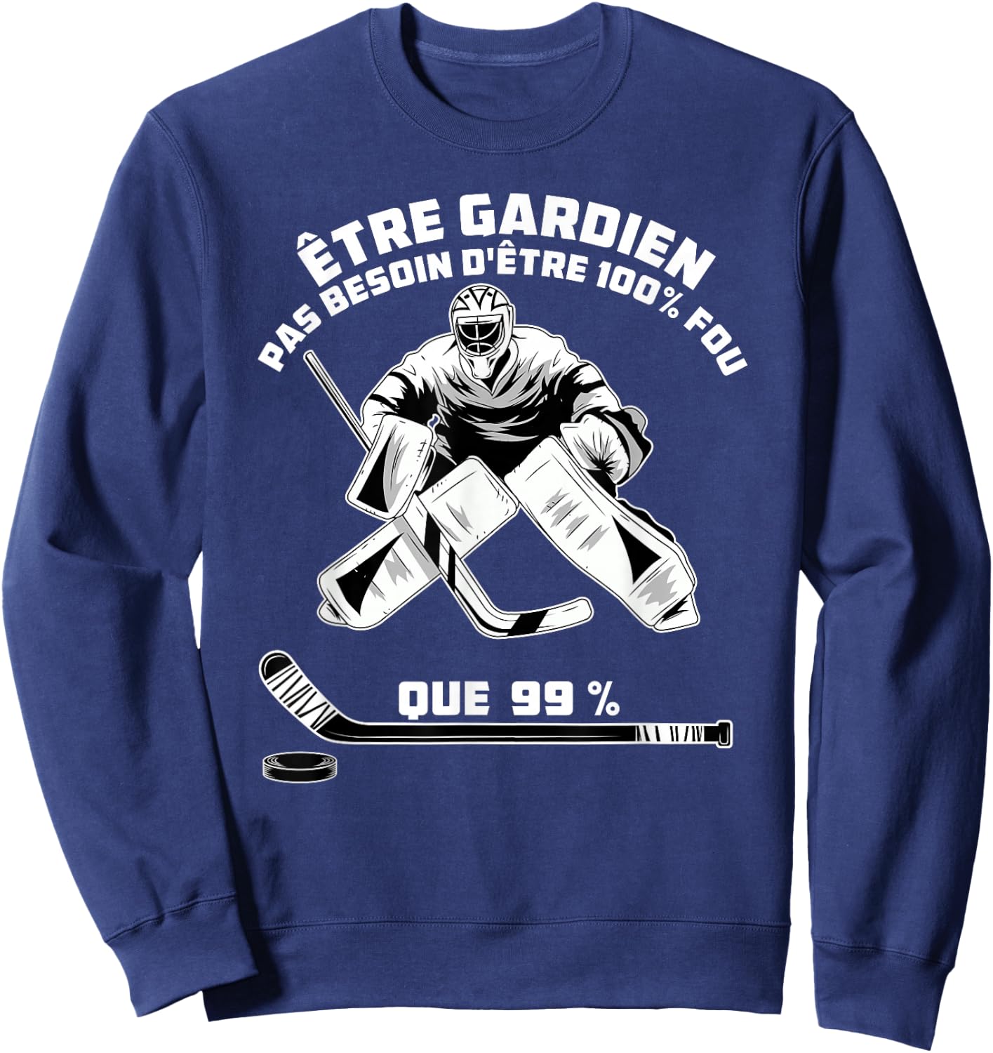 Ice Hockey Sport - Goalkeeper Hockey , Black Sweatshirt - Sweatshirt | Navy