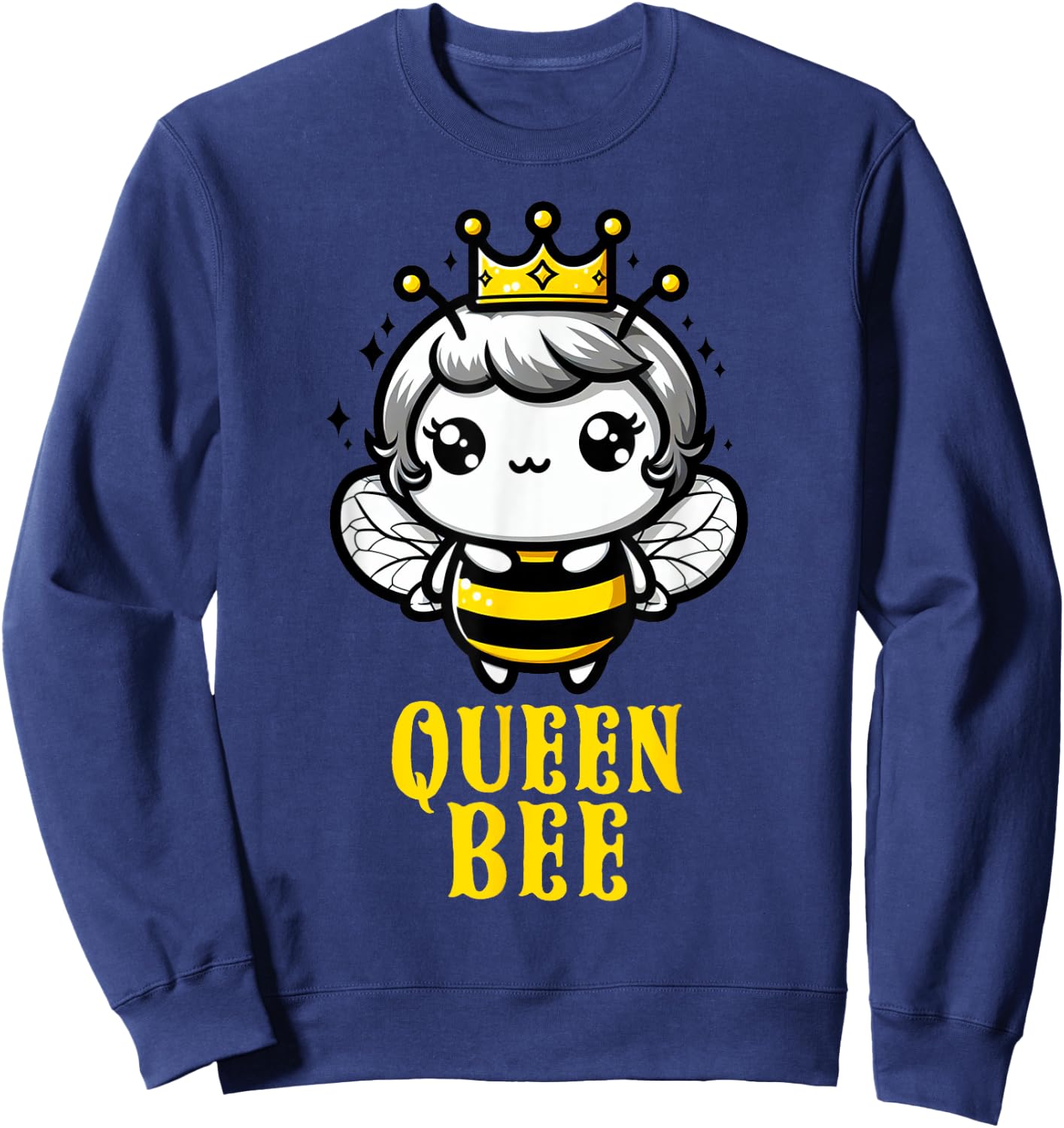 Queen Bee Crown Women Men Girls Honey Hive Bee Keeper Bee Sweatshirt - Sweatshirt | Navy