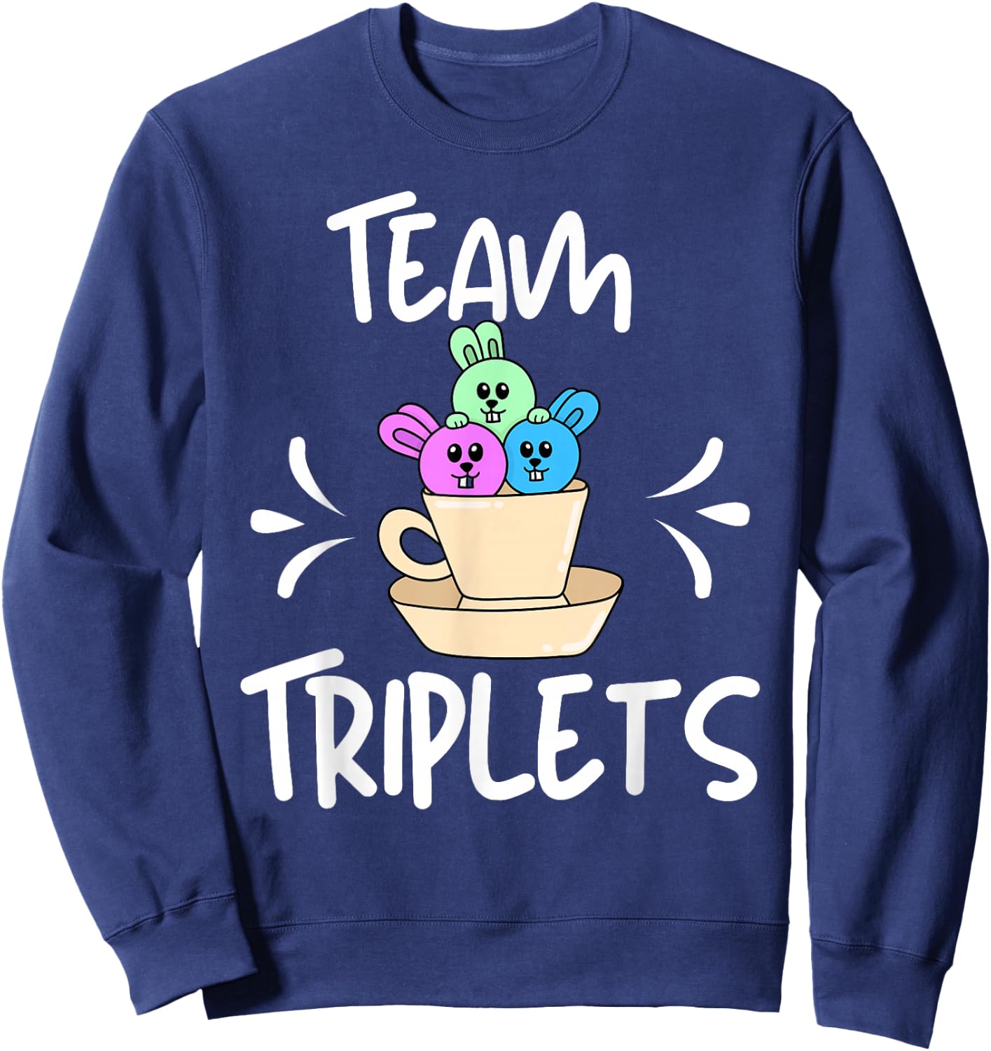 Team Triplets Identical Fraternal Triple Fun Player Three Sweatshirt - Sweatshirt | Navy