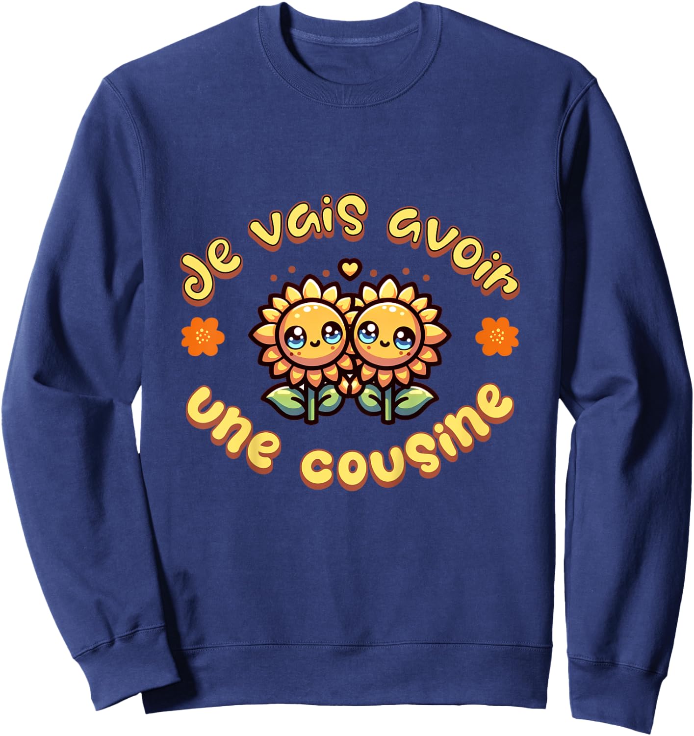 Kids Shirt Je Vais Avoir Une Cousine Announcement Future Cousine Sweatshirt - Sweatshirt | Navy