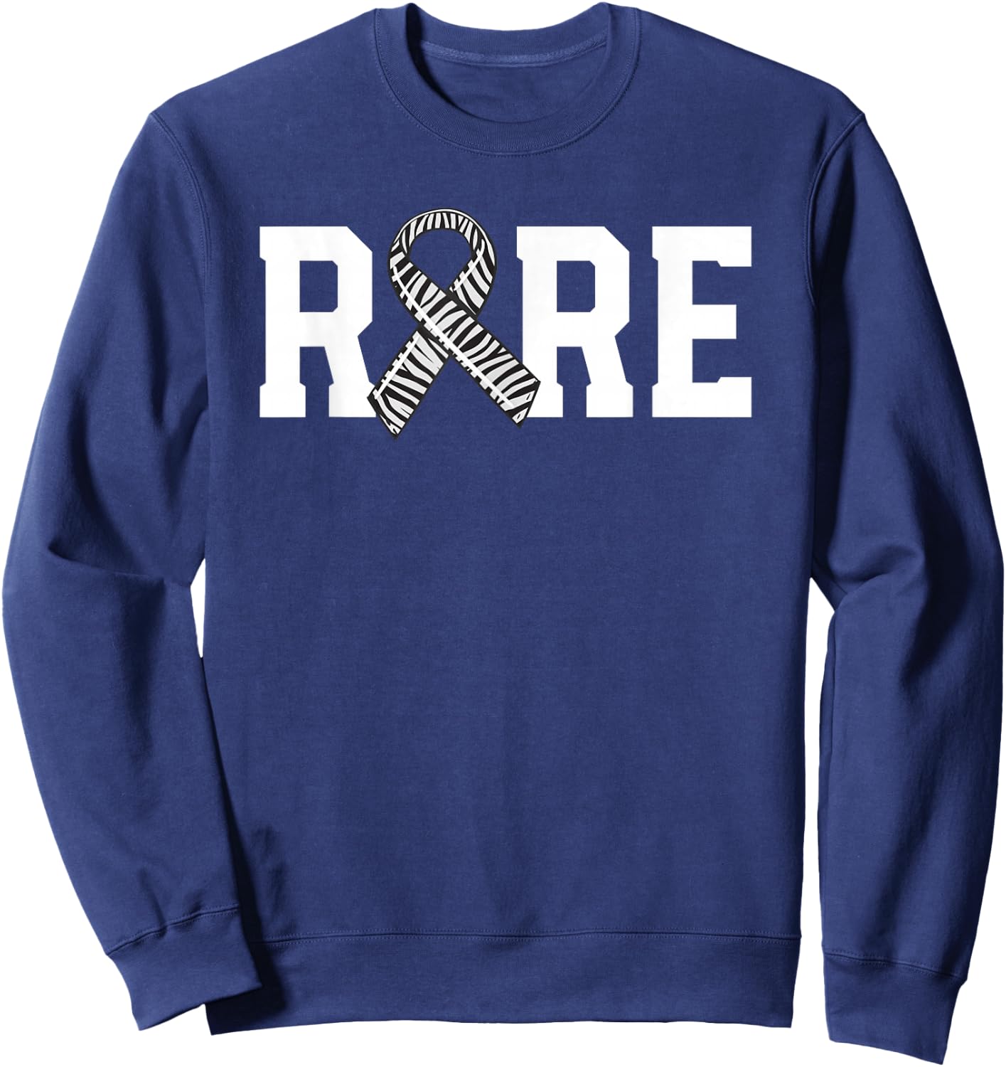 Rare Disease Awareness Walk Zebra Ribbon EDS Carcinoid Sweatshirt - Sweatshirt | Navy