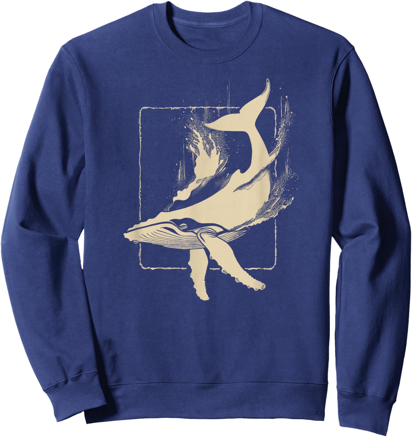 Whale | Blue Whale Orca Narwhal Beluga Humpback Whale Sweatshirt - Sweatshirt | Navy