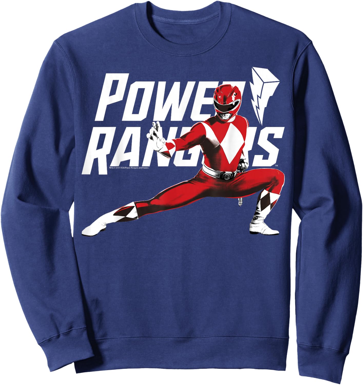 Power Rangers Red Ranger Karate Action Pose Logo Sweatshirt - Sweatshirt | Navy