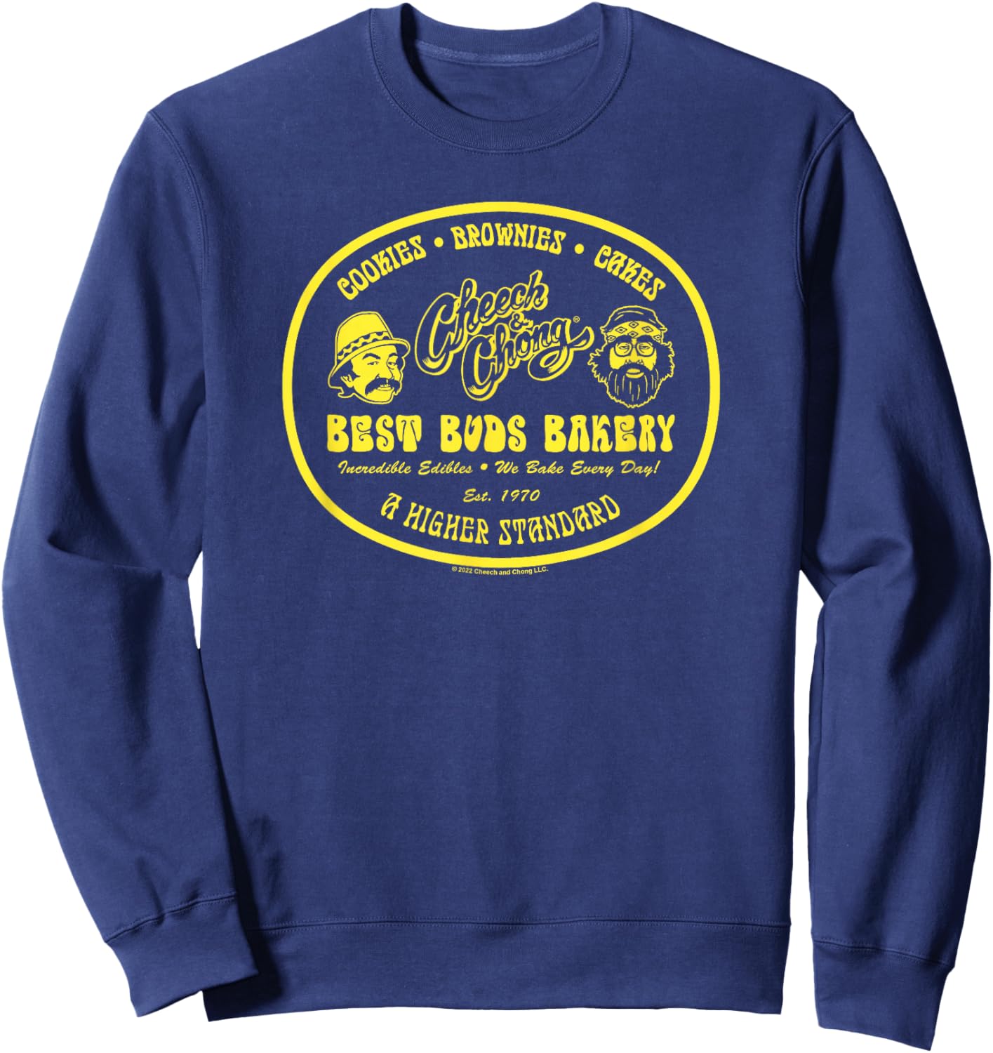 Cheech & Chong Best Buds Bakery A Higher Standard Logo Sweatshirt - Sweatshirt | Navy