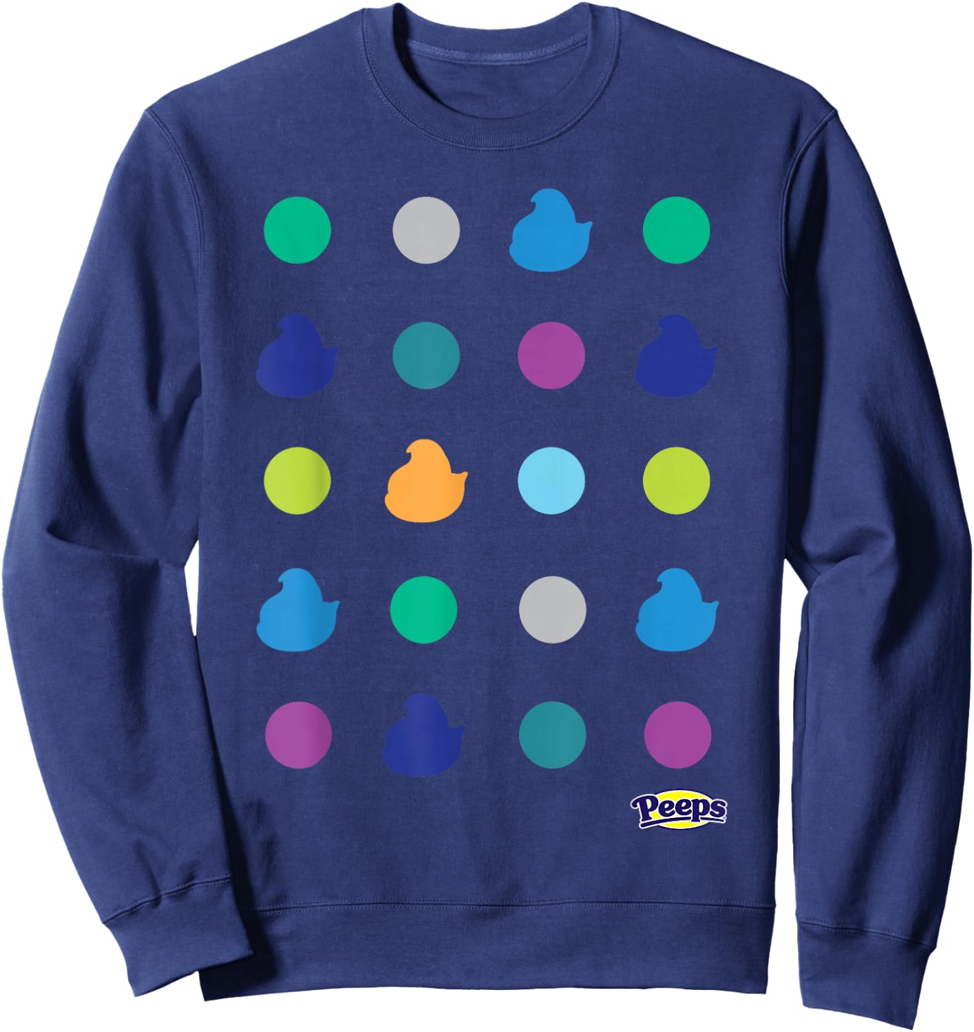 Peeps Easter Minimalist Chicks & Dots Pop Art Sweatshirt - Sweatshirt | Navy
