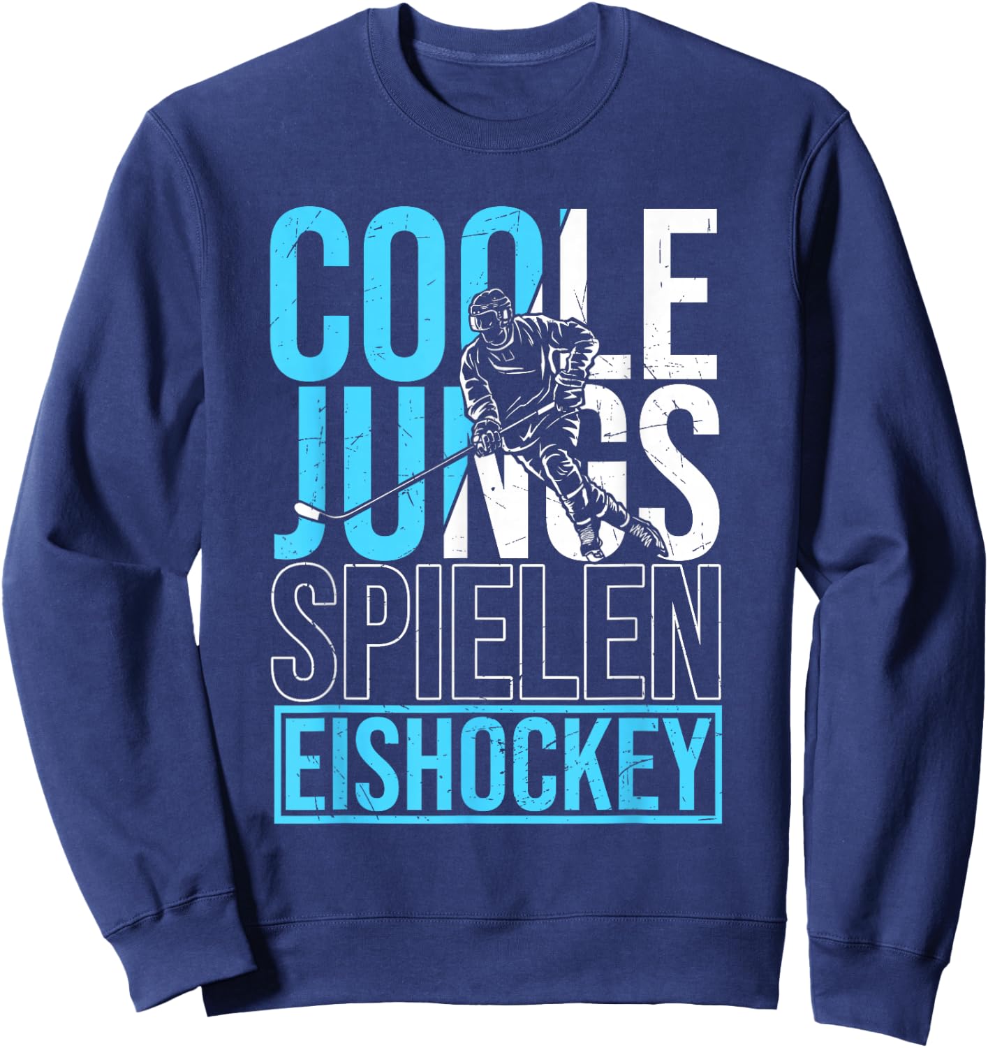 Cool Boys Playing Ice Hockey Ice Hockey Player Boys' , black Sweatshirt - Sweatshirt | Navy