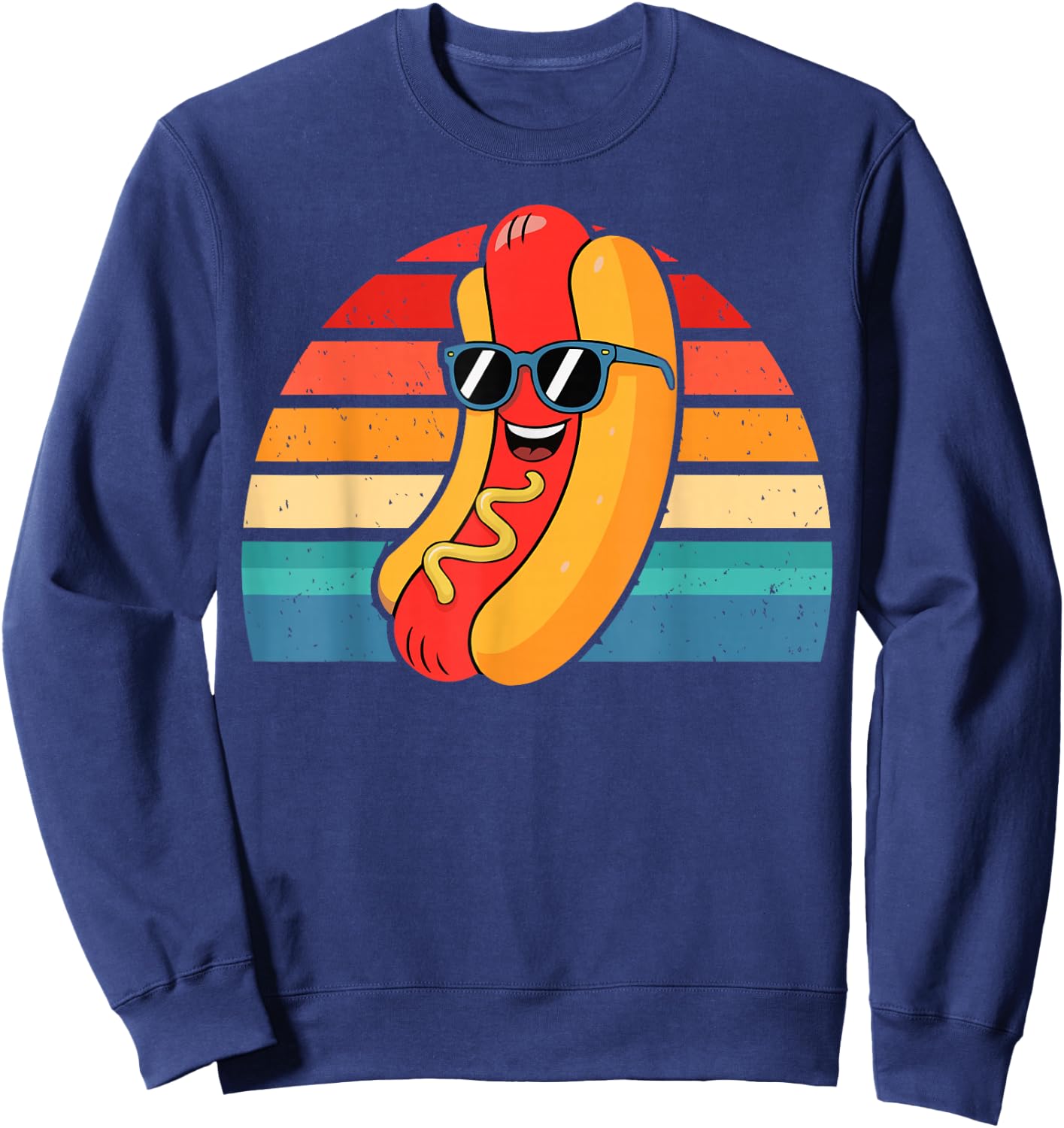 Retro Hot Dog Costume for food Lovers Funny Sweatshirt - Sweatshirt | Navy