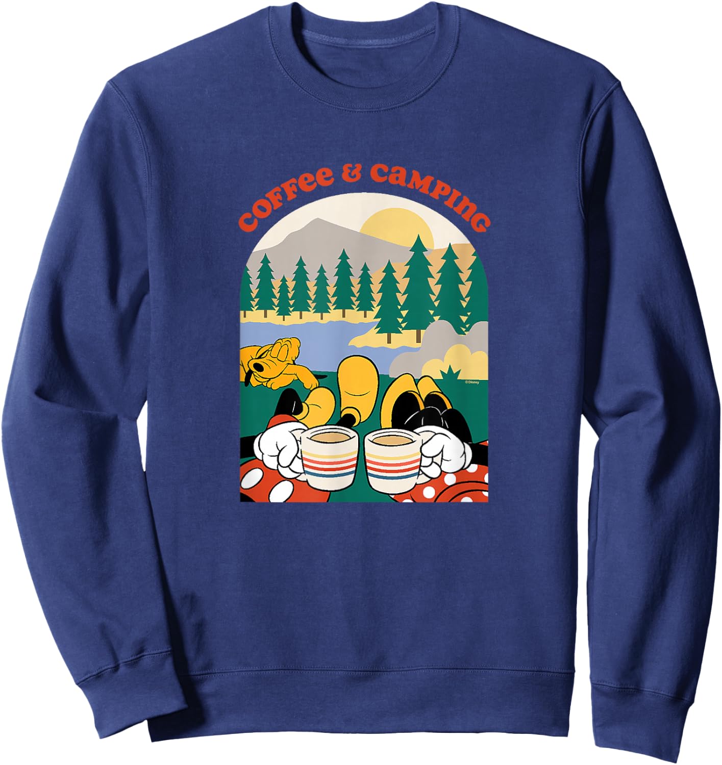 Mickey & Minnie Mouse - Coffee & Camping Sweatshirt - Sweatshirt | Navy