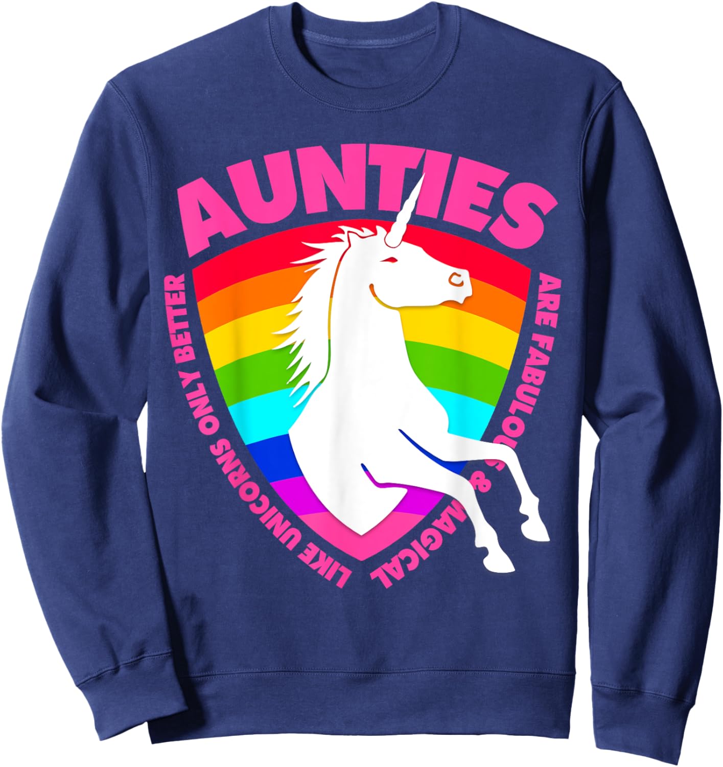 Unicorn Aunt Kids Girls Favorite Auntie Sweatshirt - Sweatshirt | Navy