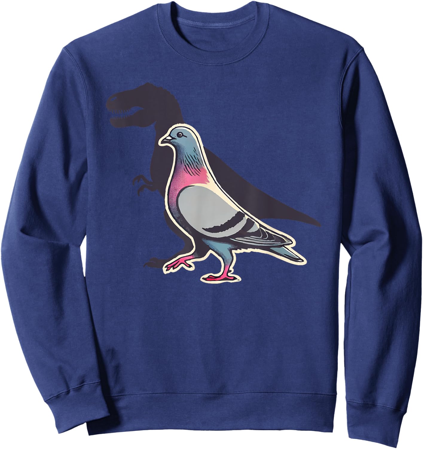 T-Rex Pigeon Racing Dinosaur Bird Animal Lover Funny Sweatshirt - Sweatshirt | Navy