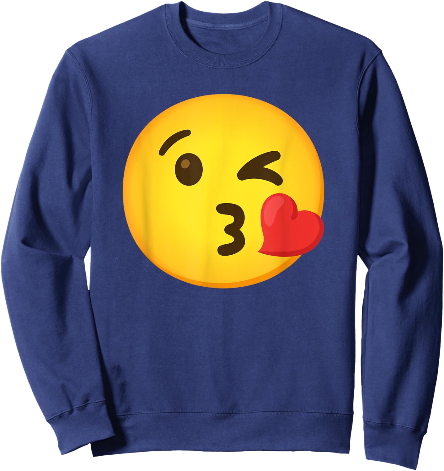 Emoticon Heart with a Kiss Sweatshirt - Sweatshirt | Navy
