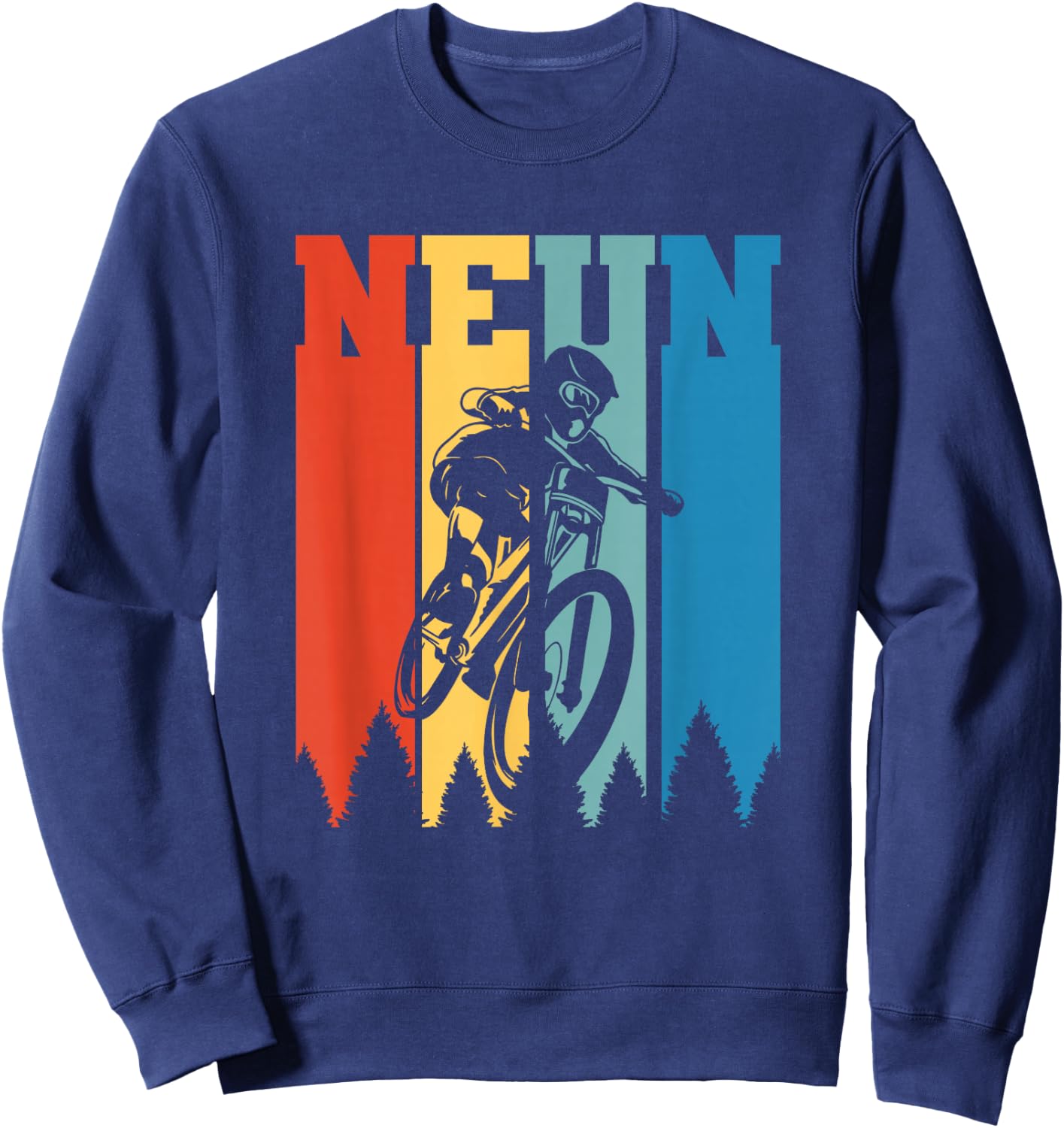 9 Years Downhill MTB Mountain Bike 9th Birthday , black Sweatshirt - Sweatshirt | Navy