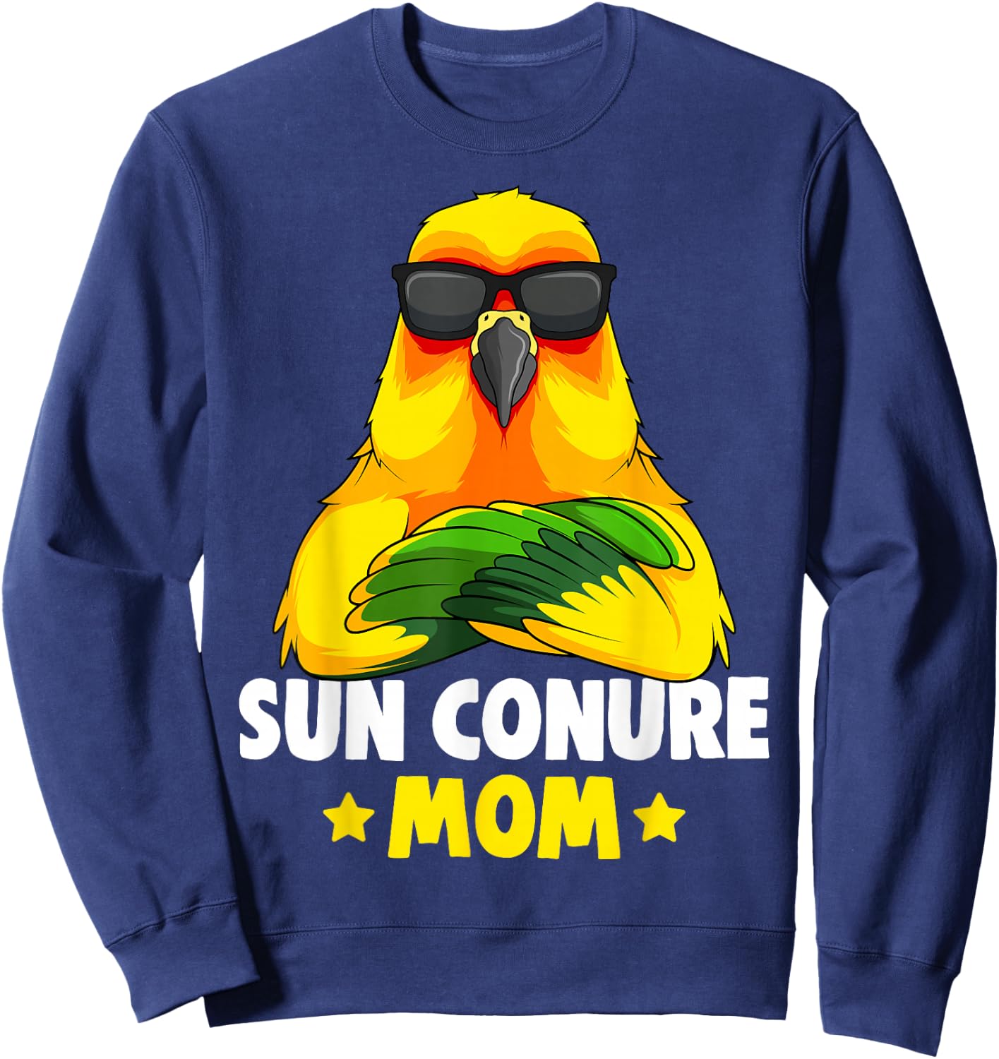 Sun Conure Mom Parrot Bird Women Sweatshirt - Sweatshirt | Navy