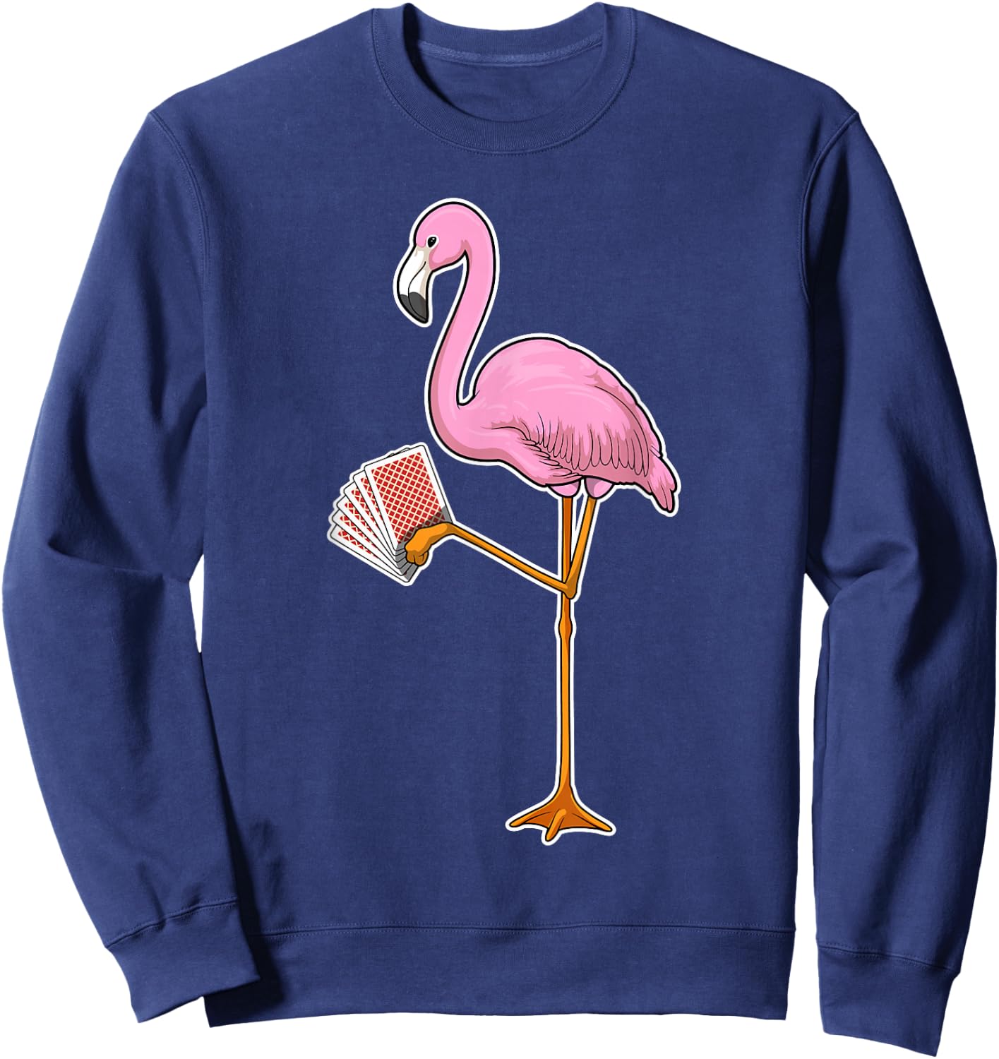 Flamingo Poker Poker cards Card game Sweatshirt - Sweatshirt | Navy
