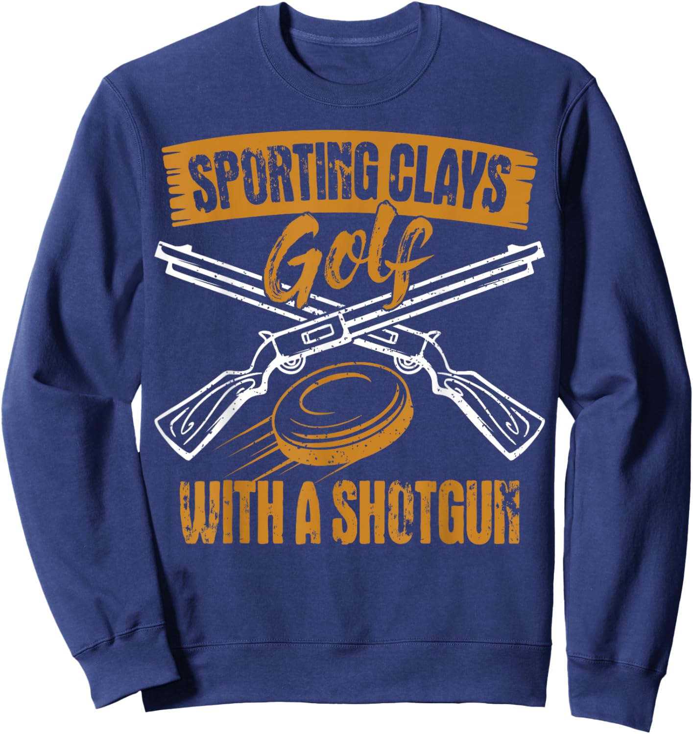 Sporting Clays Enthusiast Clay Pigeon Golf With A Shotgun Sweatshirt - Sweatshirt | Navy