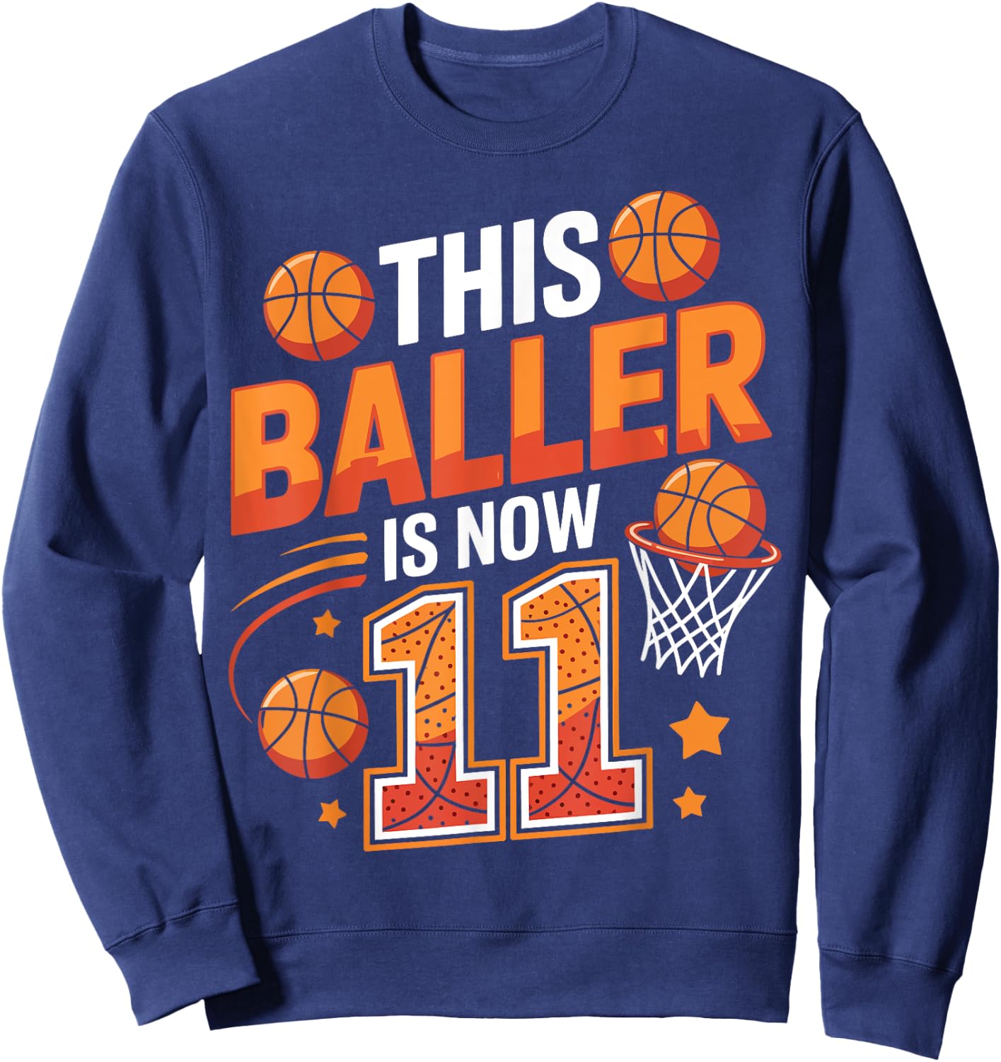 Ce Joueur a Maintenant 11 adorateurs de Basket-Ball Amusants pour Leur 11e Anniversaire Sweatshirt - Sweatshirt | Navy
