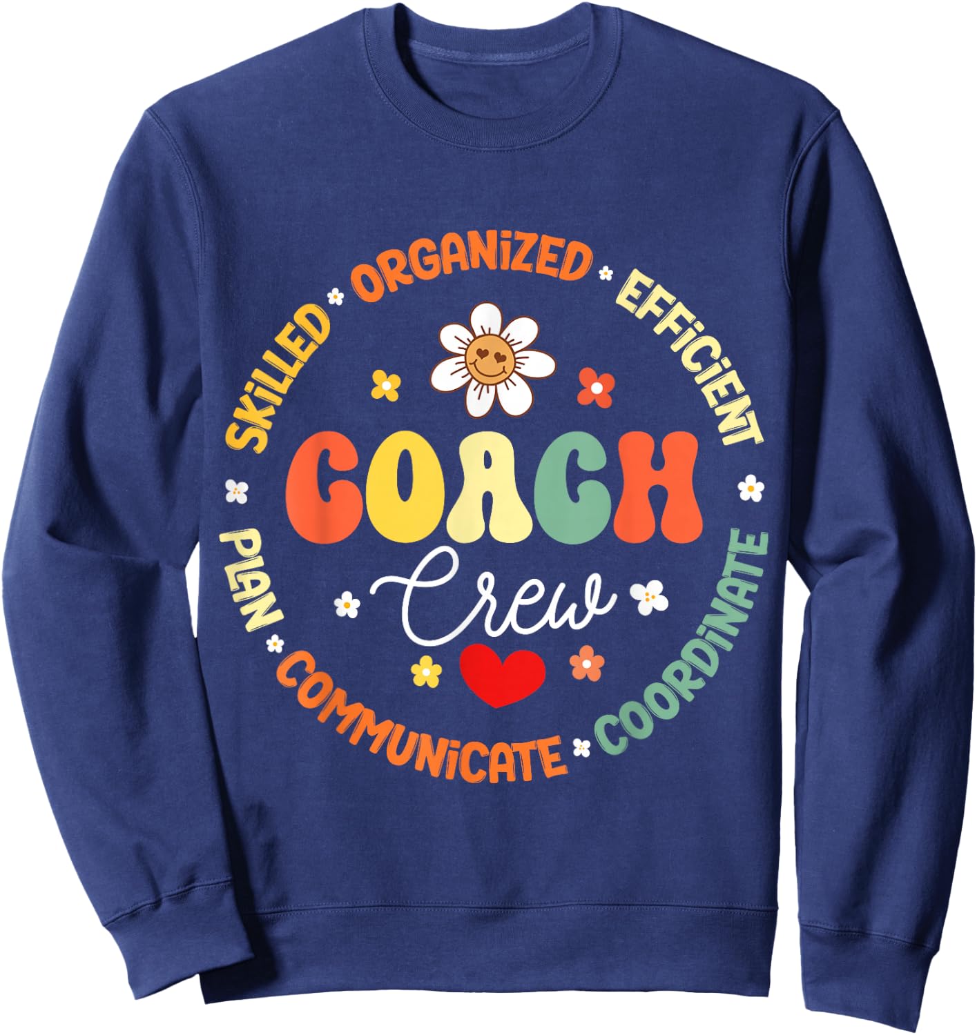 Groovy Instructional Coach Crew Back to School Group Sweatshirt - Sweatshirt | Navy