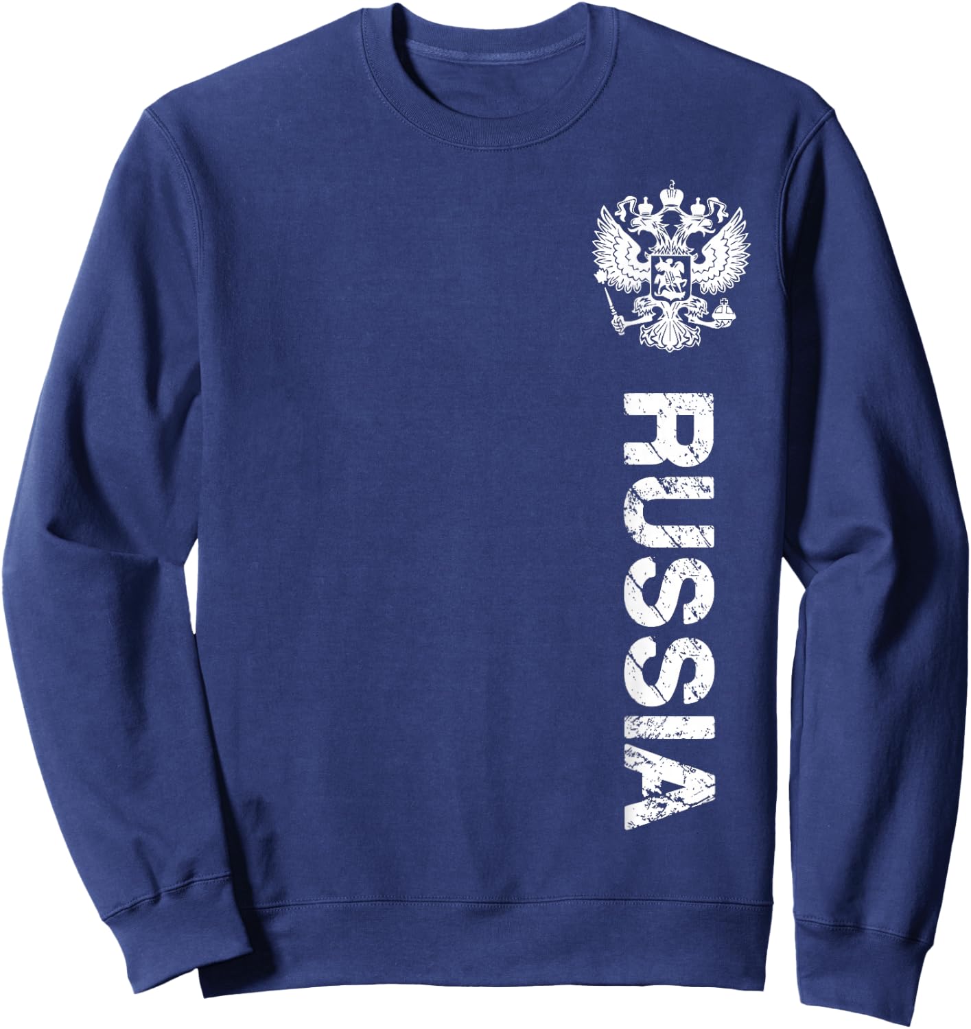 Russia Shirt Russia Flag Crest Men's & Women's Russia , black Sweatshirt - Sweatshirt | Navy