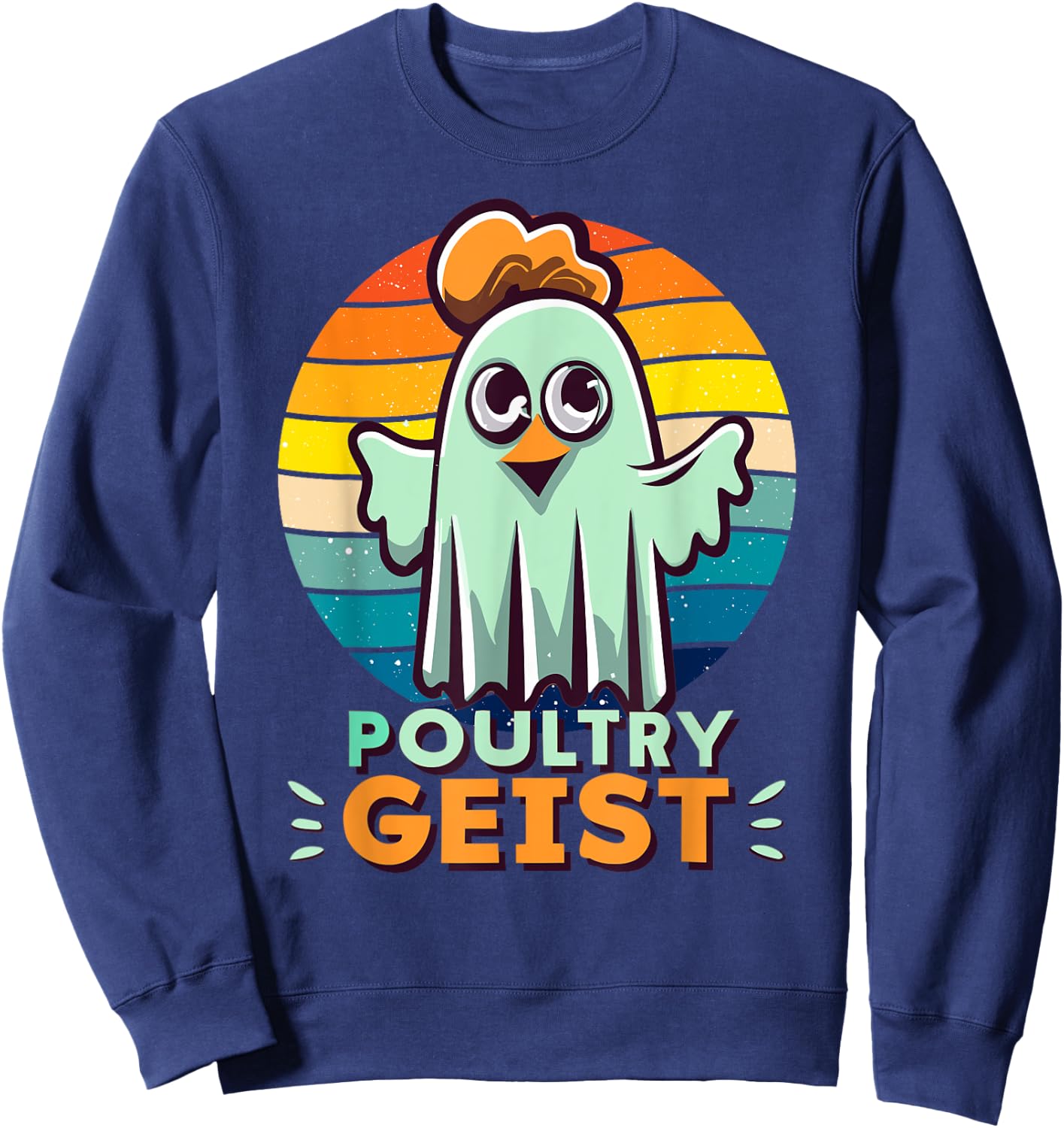Funny Poultry Geist Chicken Ghost Sweatshirt - Sweatshirt | Navy