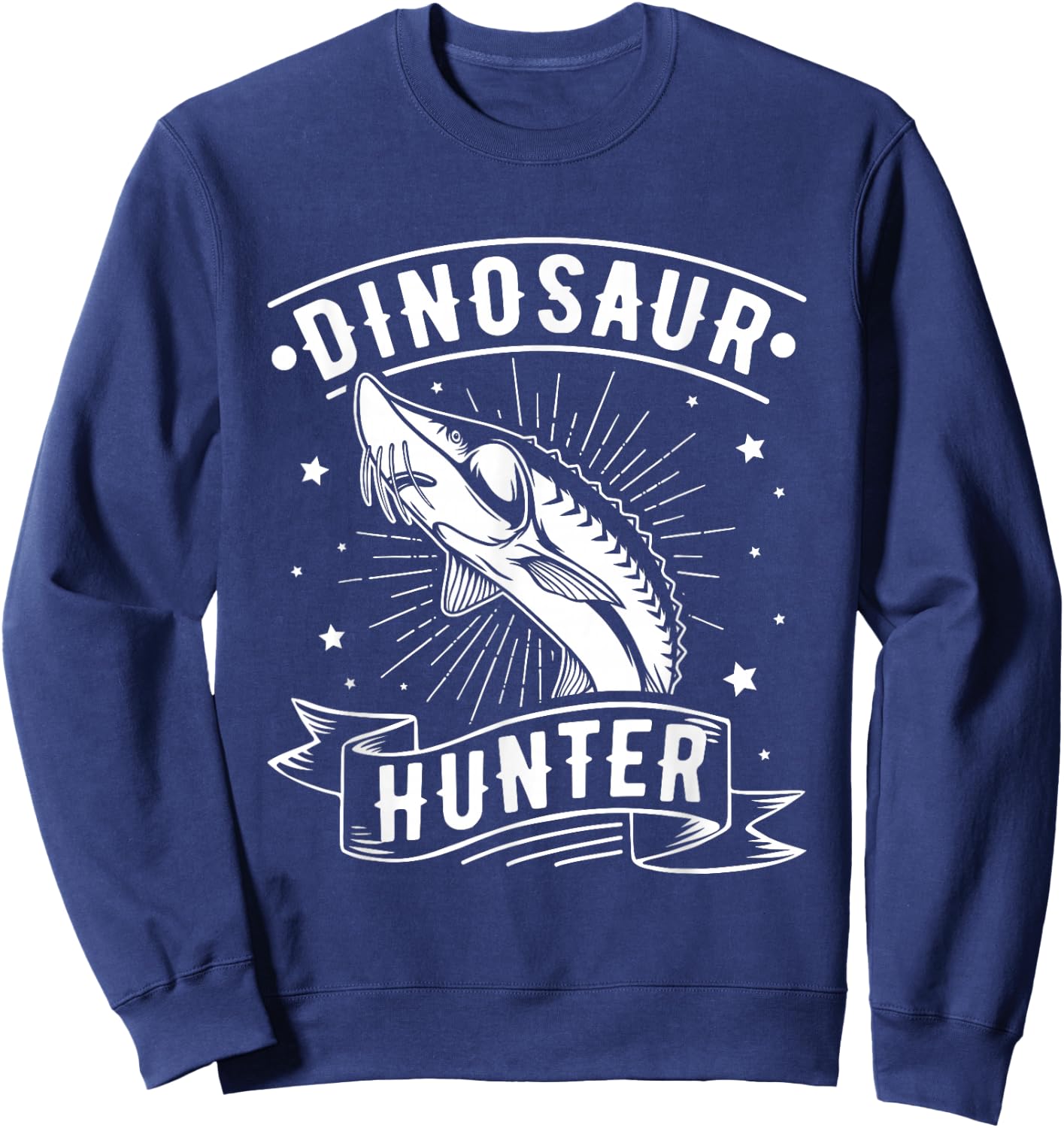 Dinosaur Hunter - Sturgeon Fishing Sweatshirt - Sweatshirt | Navy