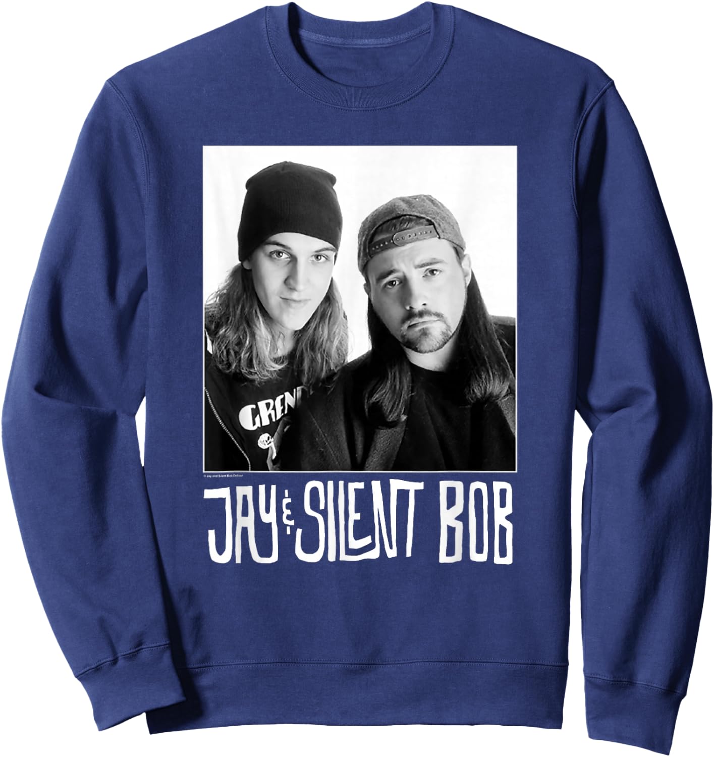 Jay & Silent Bob Close Up Black & White Portrait Sweatshirt - Sweatshirt | Navy