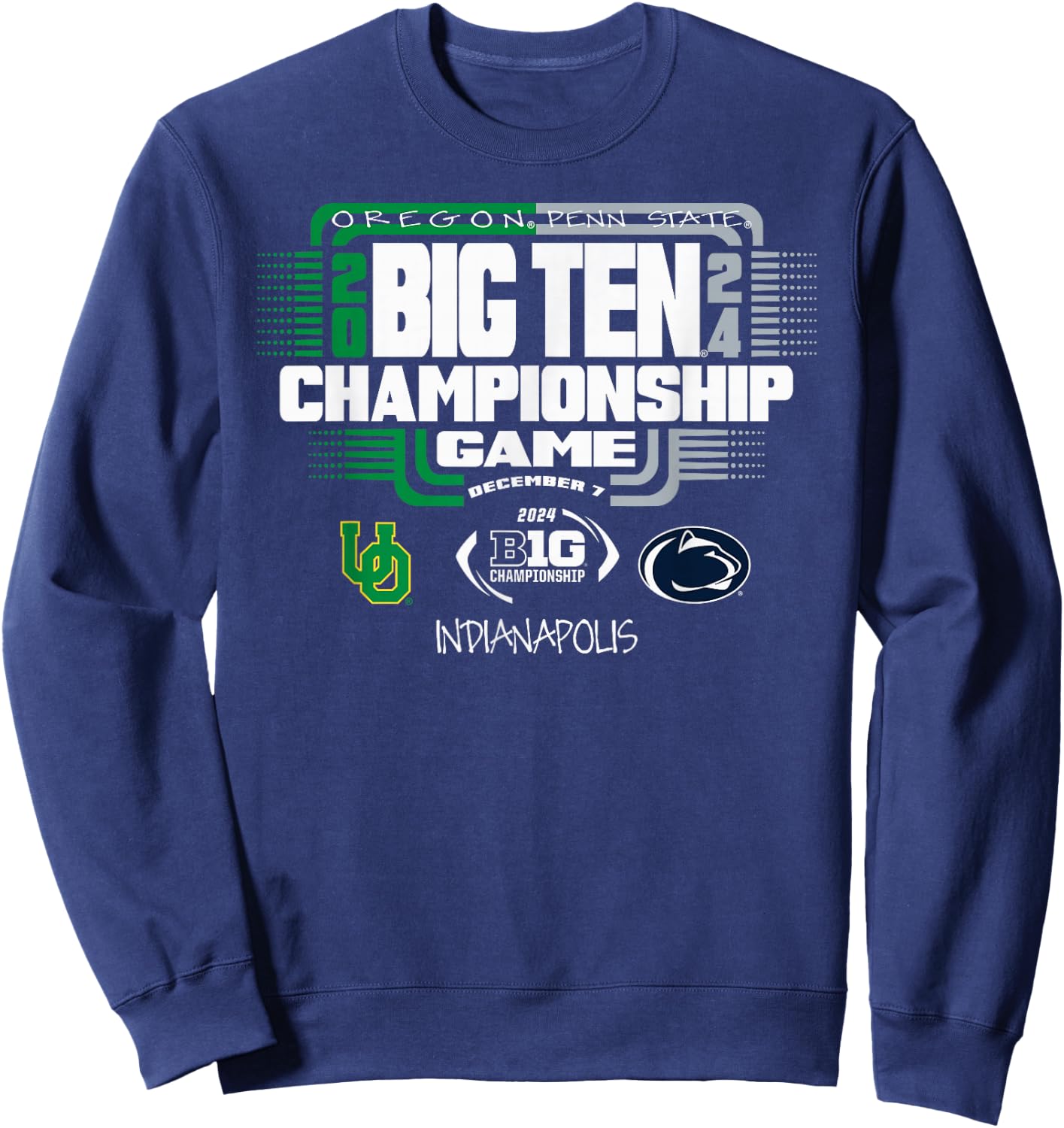 Oregon Ducks vs PSU Nittany Lions Big Ten Championship 2024 Sweatshirt - Sweatshirt | Navy