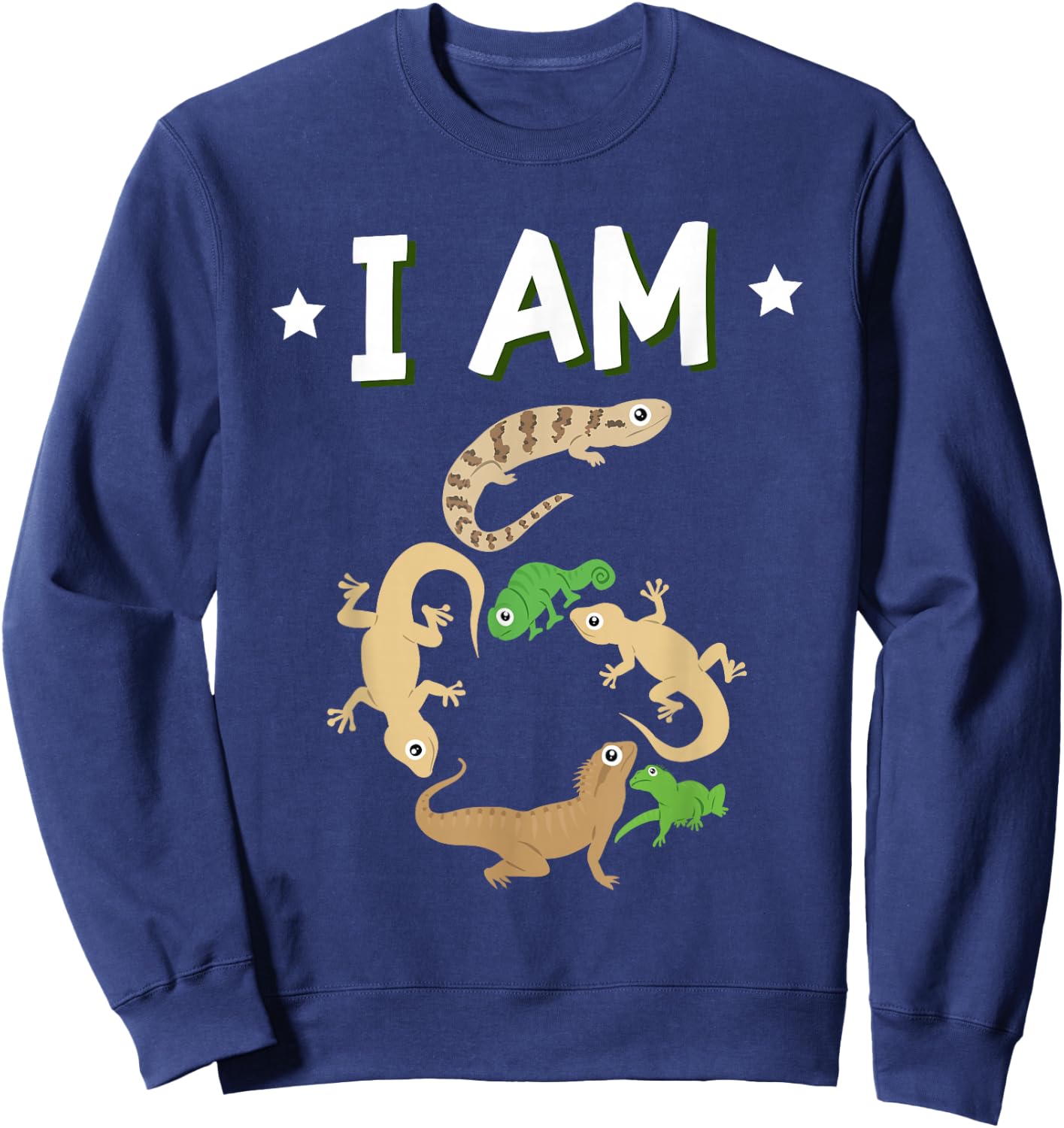 Kids 6 Years Old Reptile Lizard Themed 6th Birthday Sweatshirt - Sweatshirt | Navy