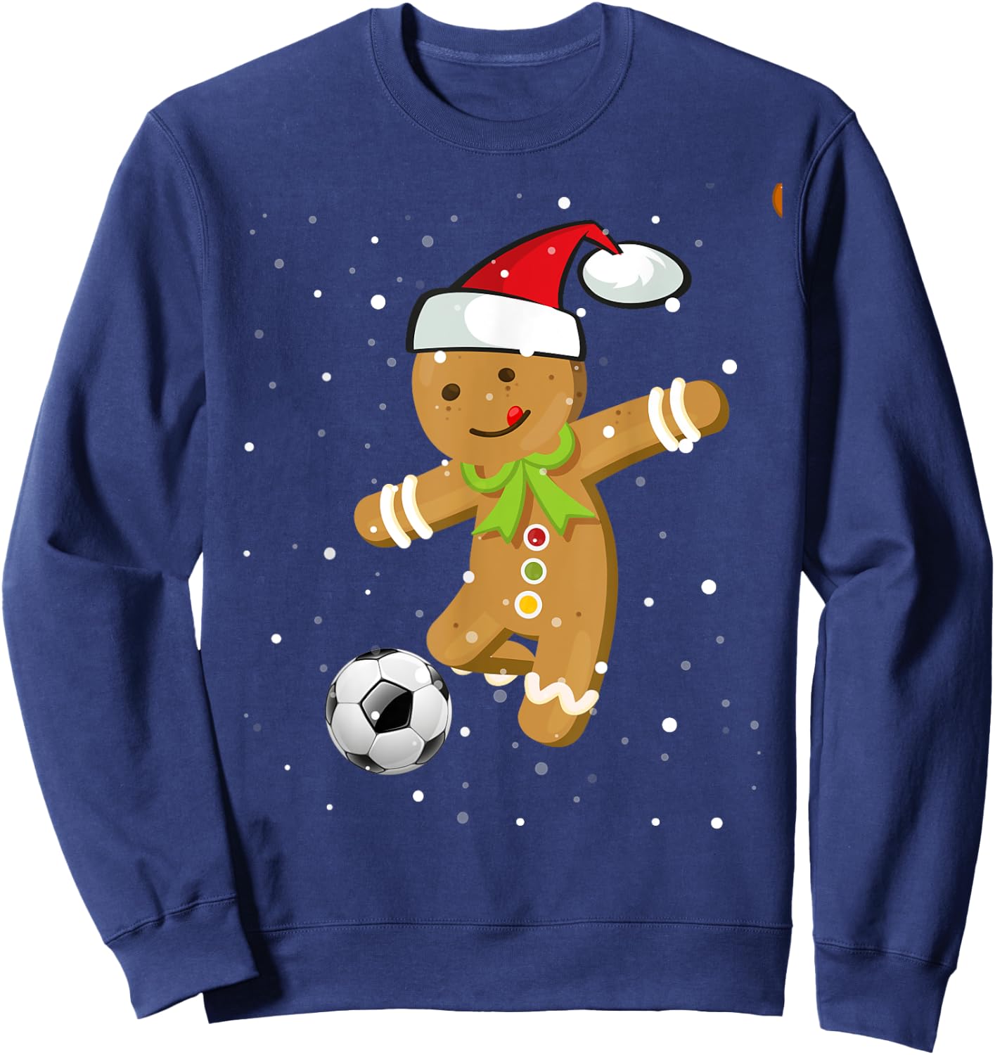 Christmas Football Soccer Gingerbread Player Sweatshirt - Sweatshirt | Navy