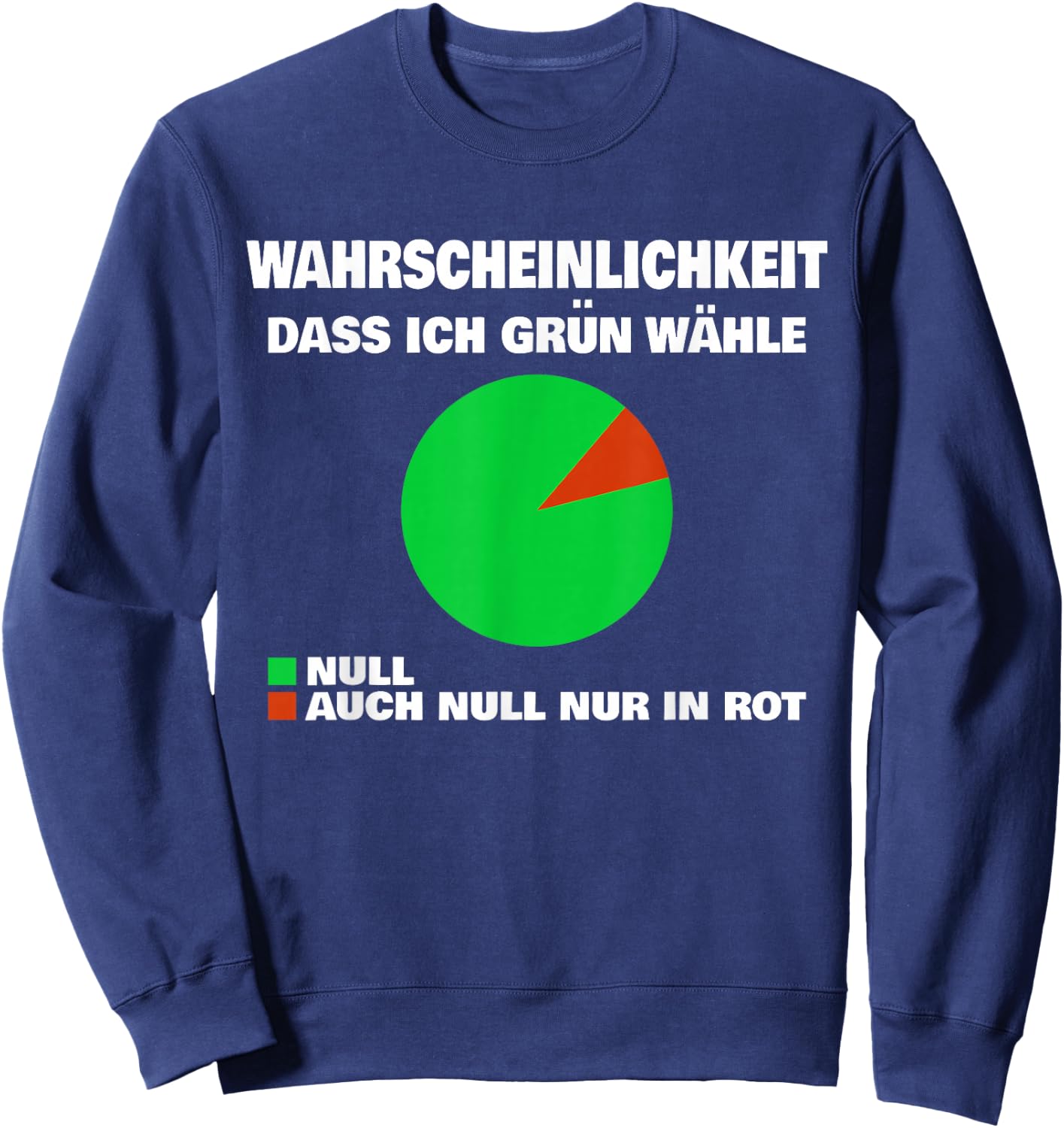 Green No Thank You Wahrscheinlichkeit dass ich Grün wähle Null , black Sweatshirt - Sweatshirt | Navy