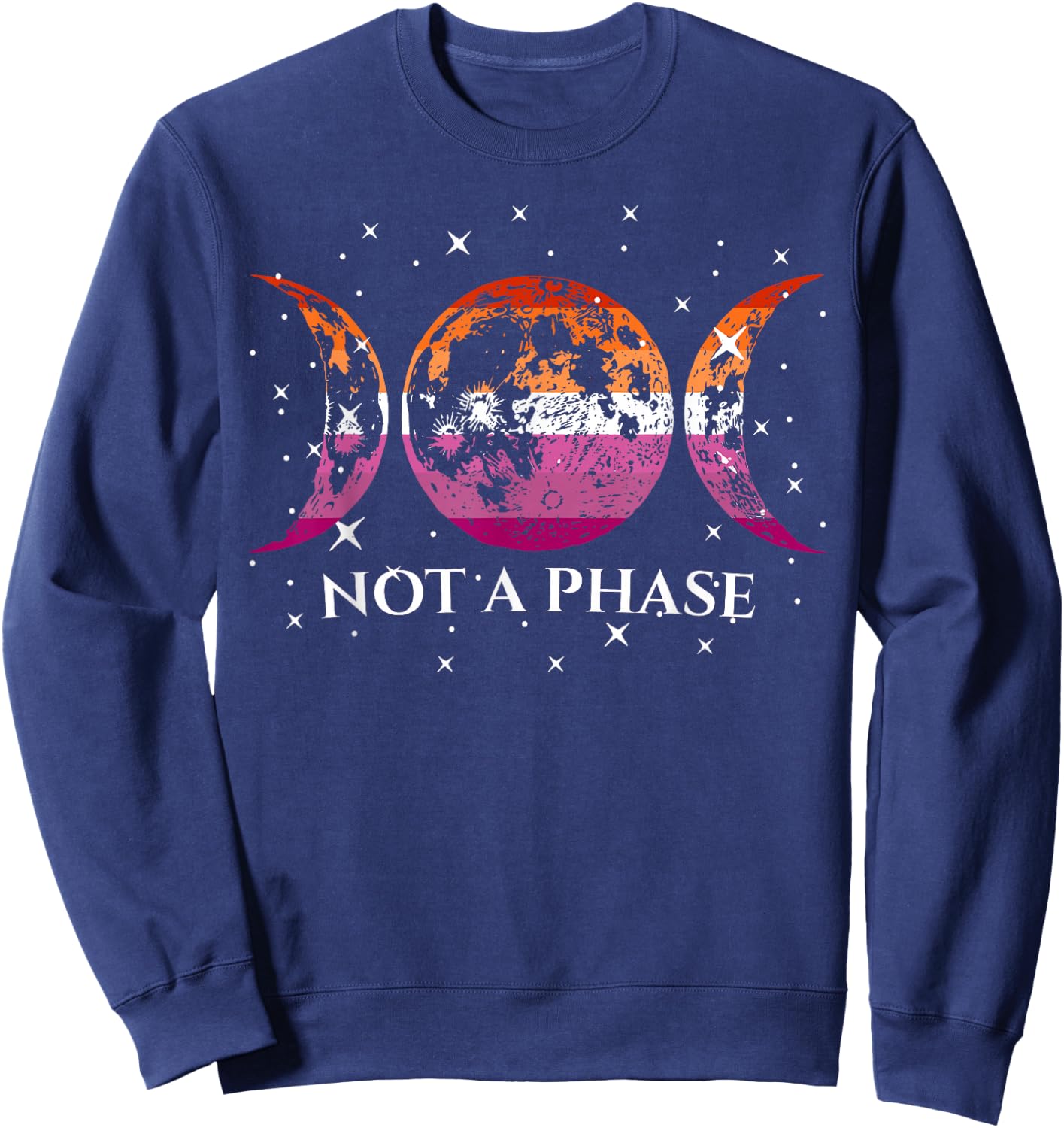 Not A Phase Planets LGBT Lesbian Gay Bisexual Trans Pride Sweatshirt - Sweatshirt | Navy