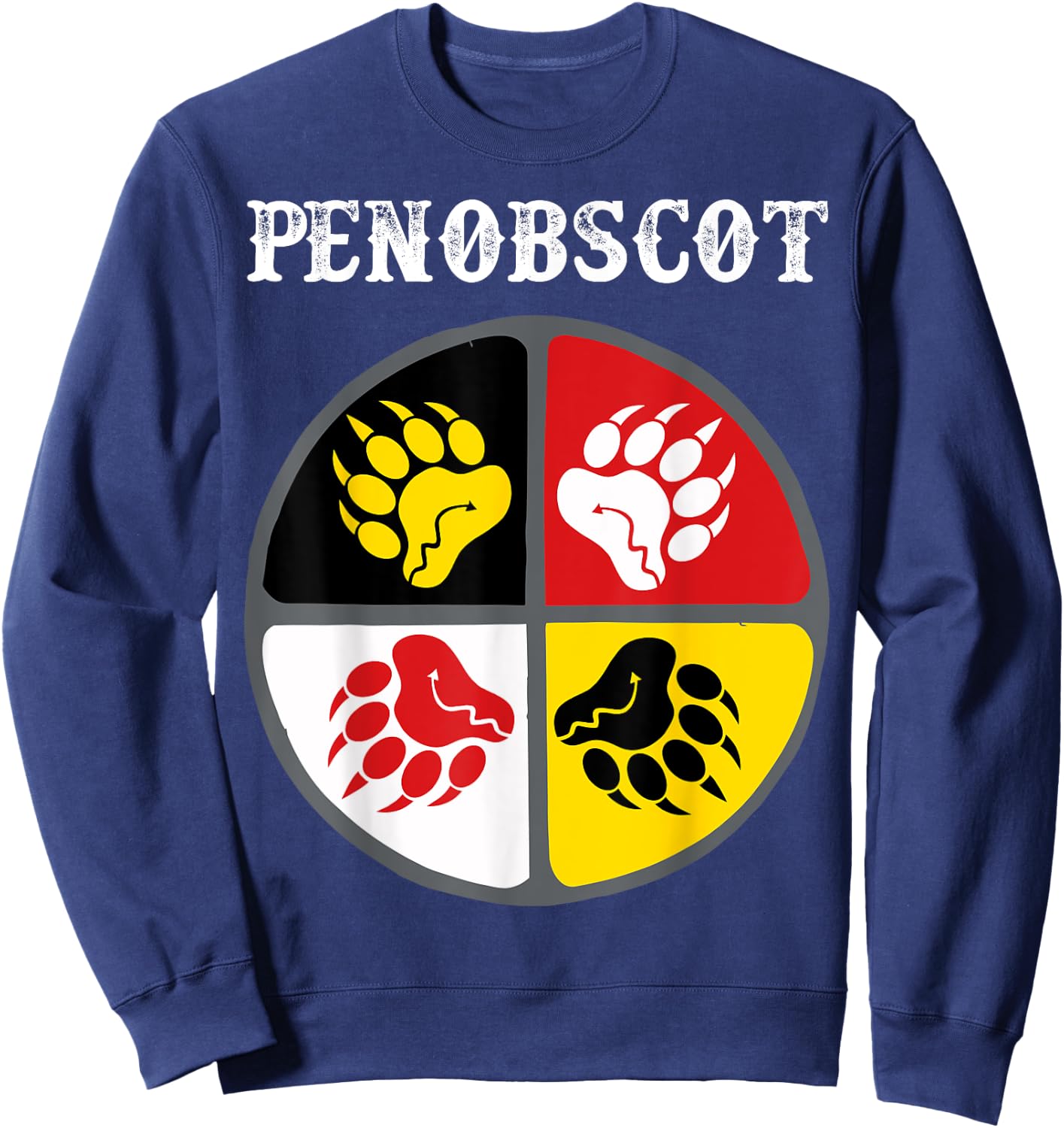 Penobscot Tribe Native American Medicine Wheel Sweatshirt - Sweatshirt | Navy