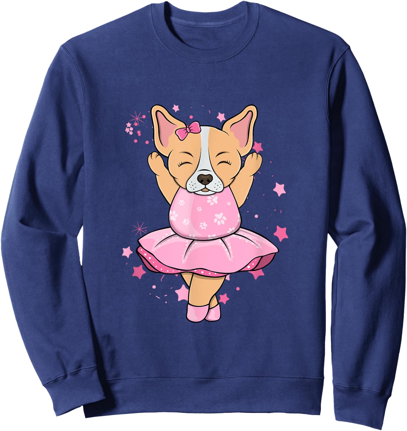 Sweet pink Ballerina Chihuahua Dog Ballett in Tutu Women Kids Sweatshirt - Sweatshirt | Navy