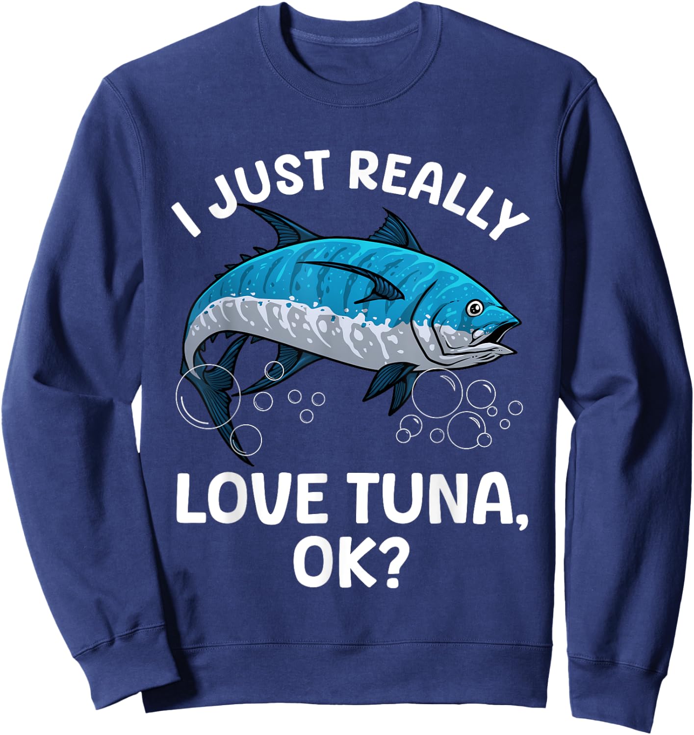 Cool Tuna Fishing Art Women Deep Sea Tuna Fishing Sweatshirt - Sweatshirt | Navy