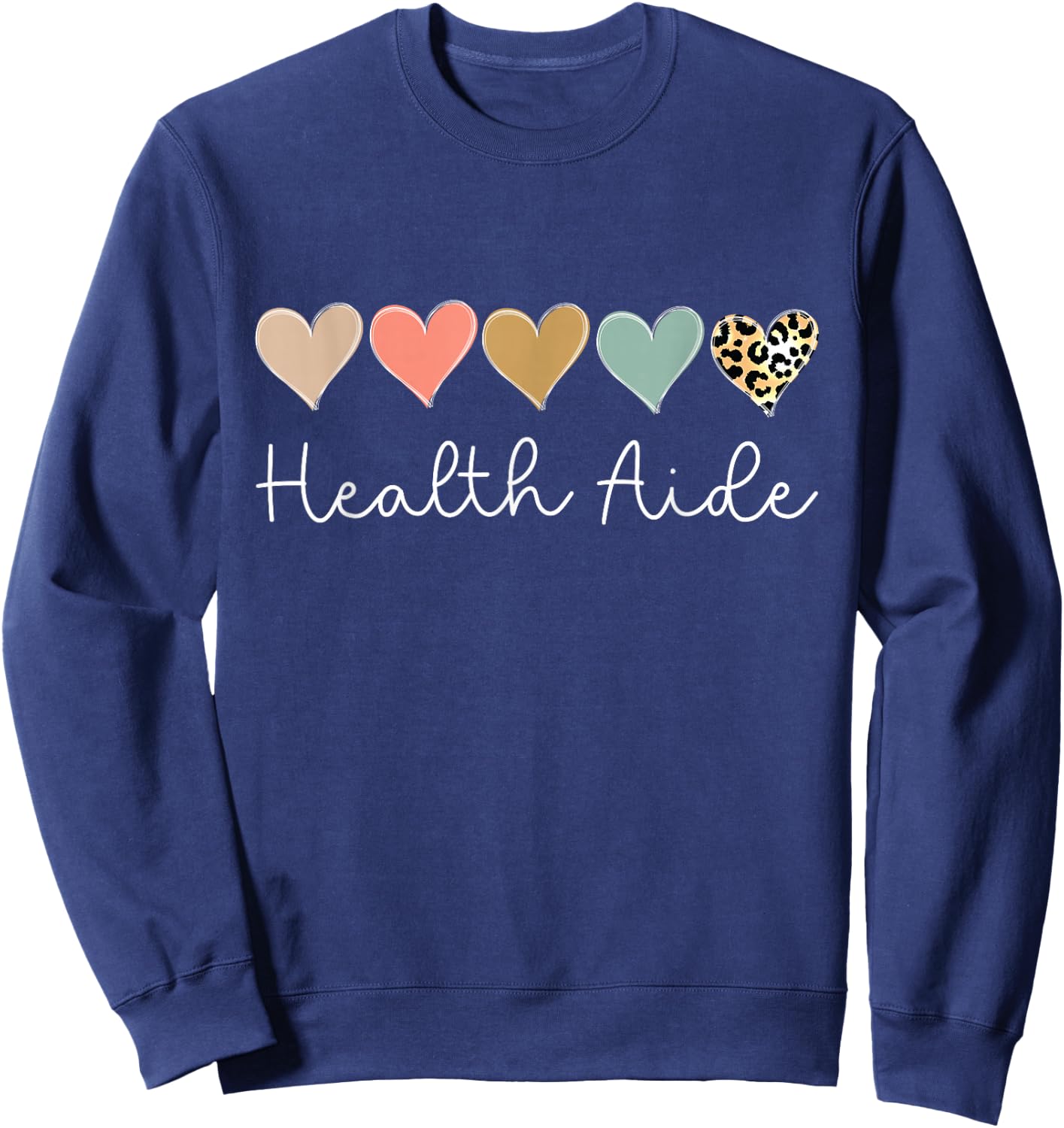 Health Aide Heart, Admin Squad Valentine's Day School Squad Sweatshirt - Sweatshirt | Navy