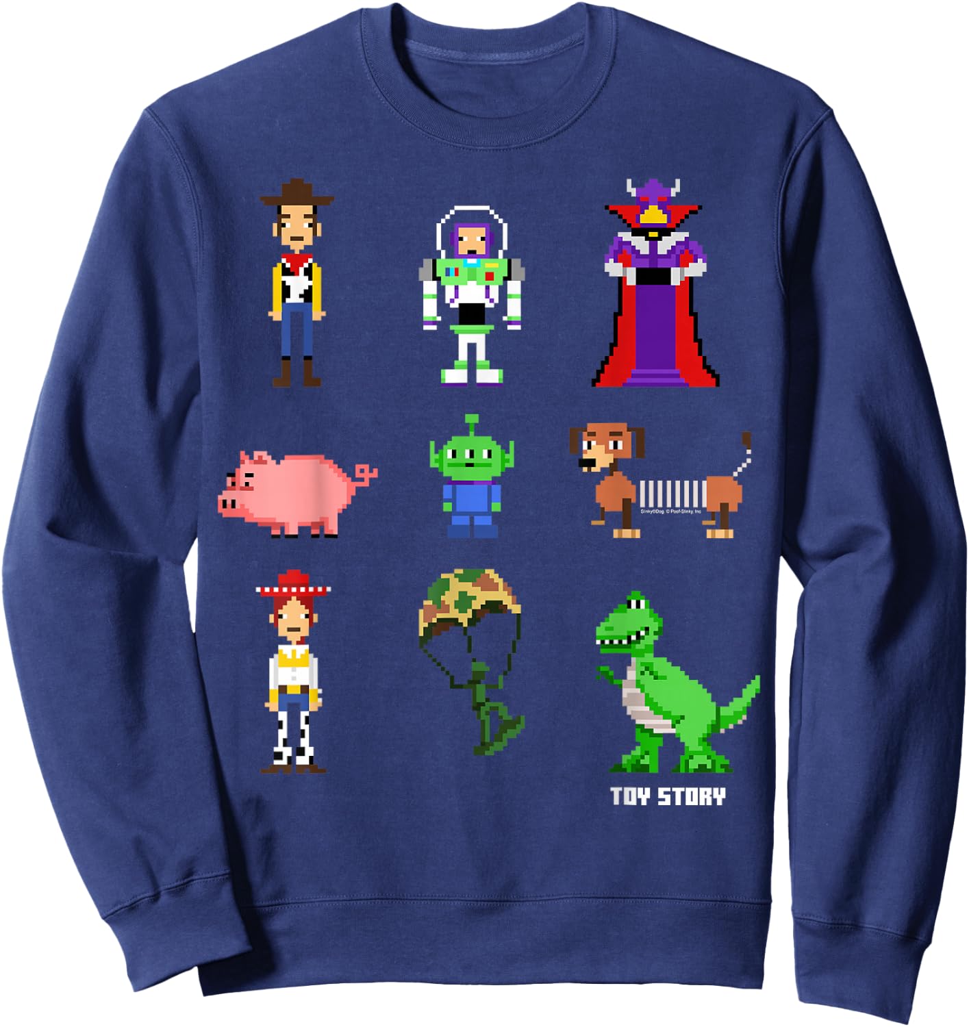 Disney Pixar Toy Story Pixel Toys 8 Bit Retro Style Icons Sweatshirt - Sweatshirt | Navy