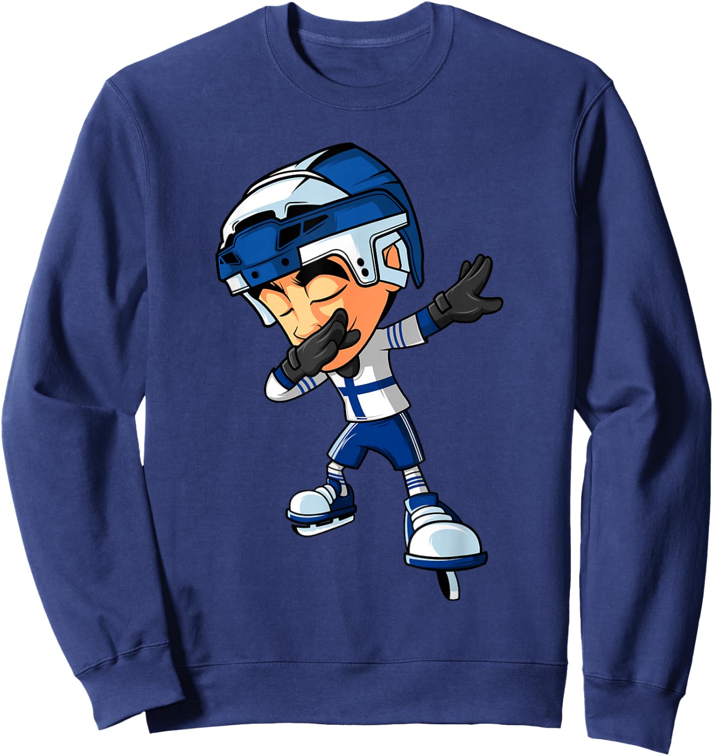 Dabbing Ice Hockey Player Finland Flag Dab Squad Men Boys Sweatshirt - Sweatshirt | Navy
