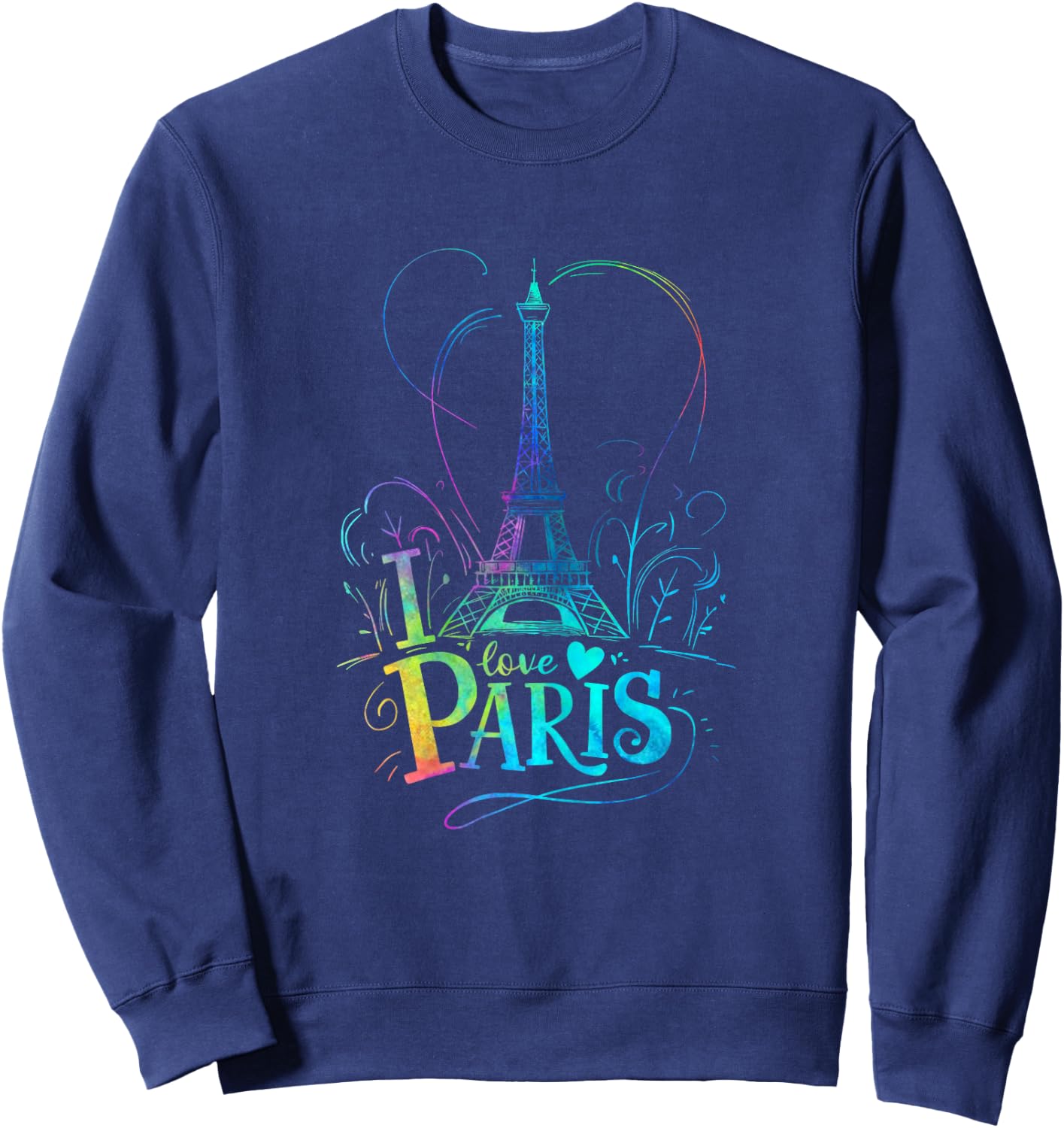 Eiffel Tower Paris Holiday France Souvenir Women Girls , black Sweatshirt - Sweatshirt | Navy