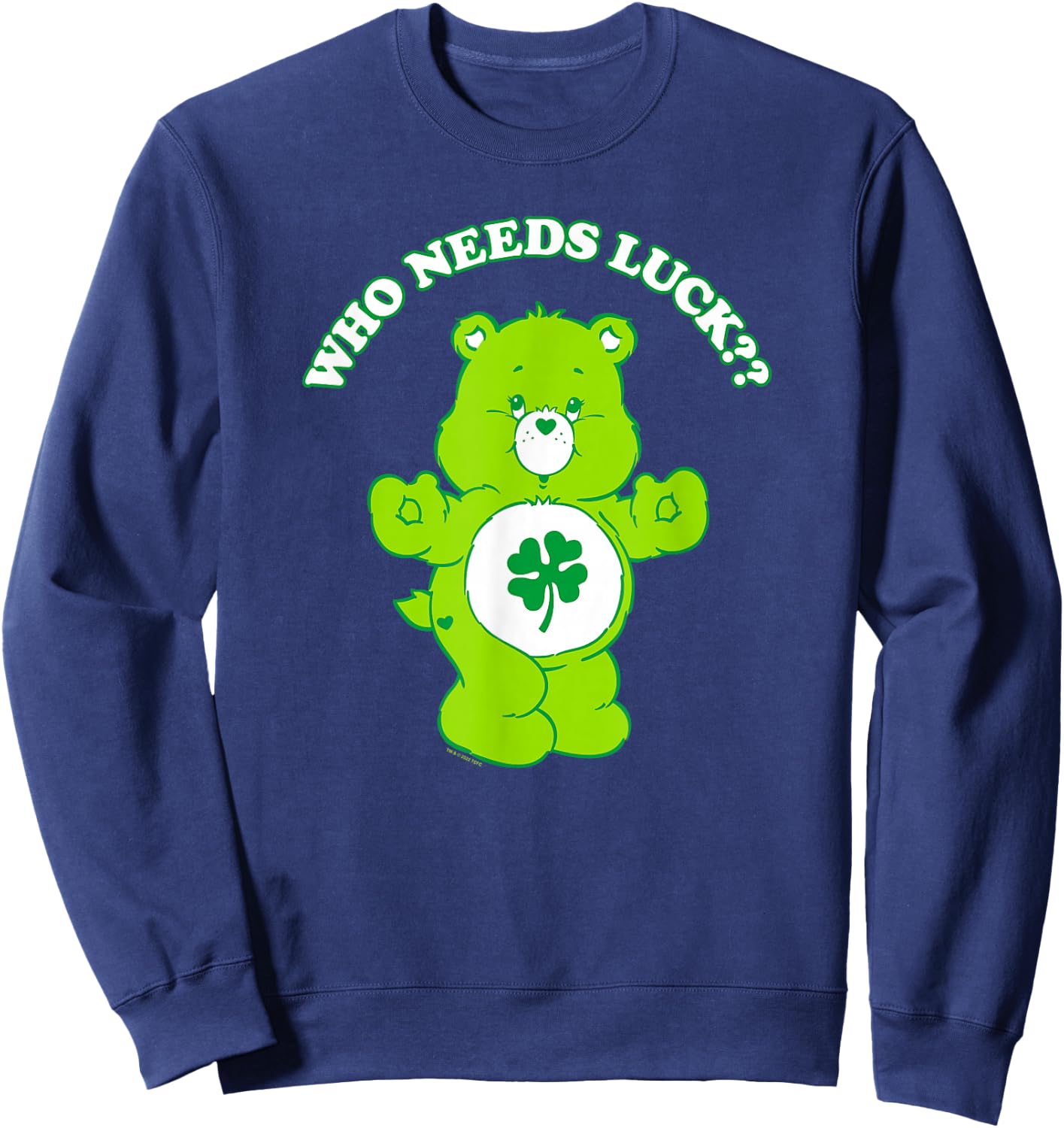 Care Bears St Patrick's Tag Good Luck Bear Who Needs Luck? , black Sweatshirt - Sweatshirt | Navy