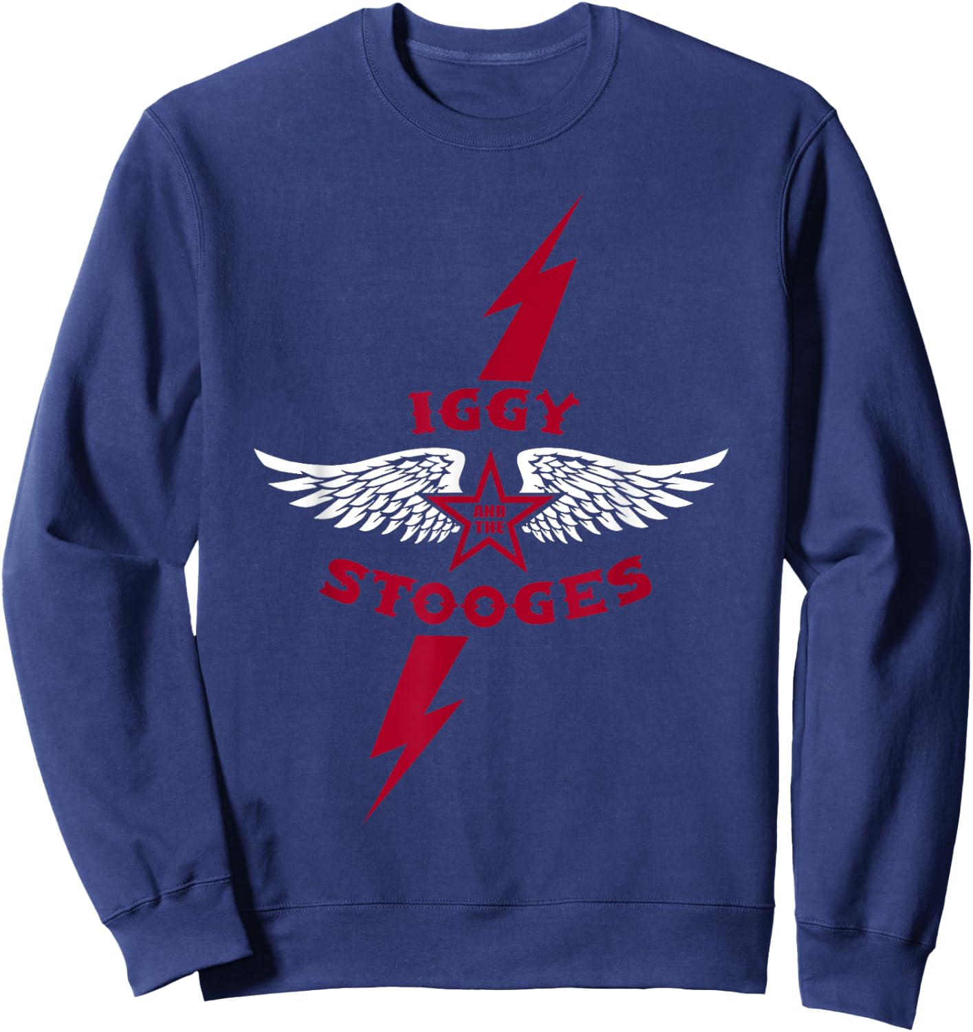 Iggy and The Stooges Lightning Bolt Officially Licensed Sweatshirt - Sweatshirt | Navy