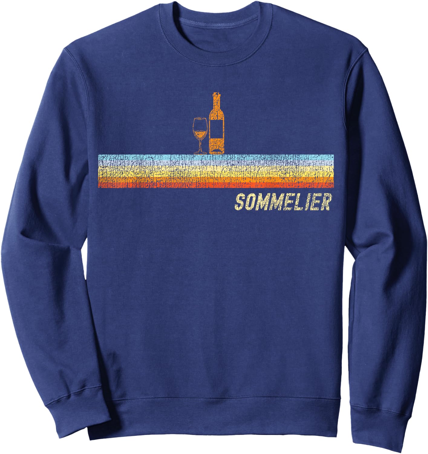 Sommelier Wine Drinking Tasting Retro Vintage Sommelier Sweatshirt - Sweatshirt | Navy
