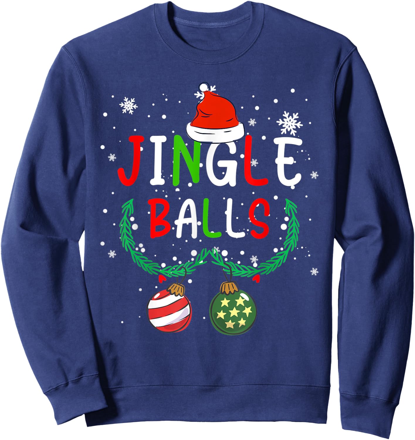 Jingle Balls Tinsel Tits Couple Chestnuts Christmas Family Sweatshirt - Sweatshirt | Navy