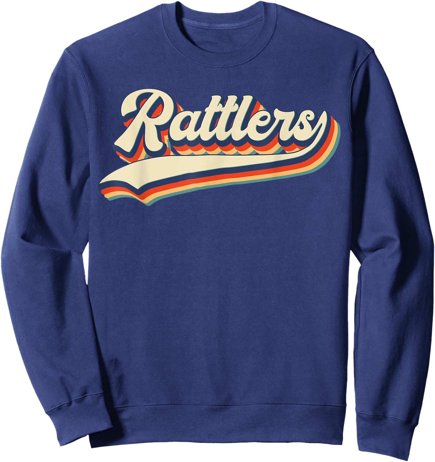 Rattlers School Sports Name Vintage Retro Gift Sweatshirt - Sweatshirt | Navy