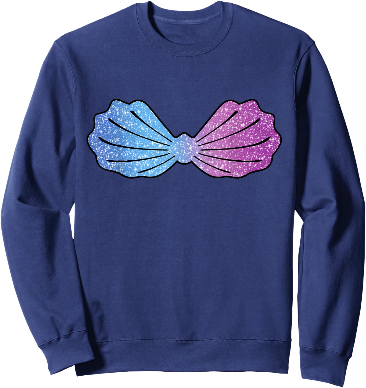 Mermaid Blue teal Ambre Sea shell Bra Costume Halloween Sweatshirt - Sweatshirt | Navy