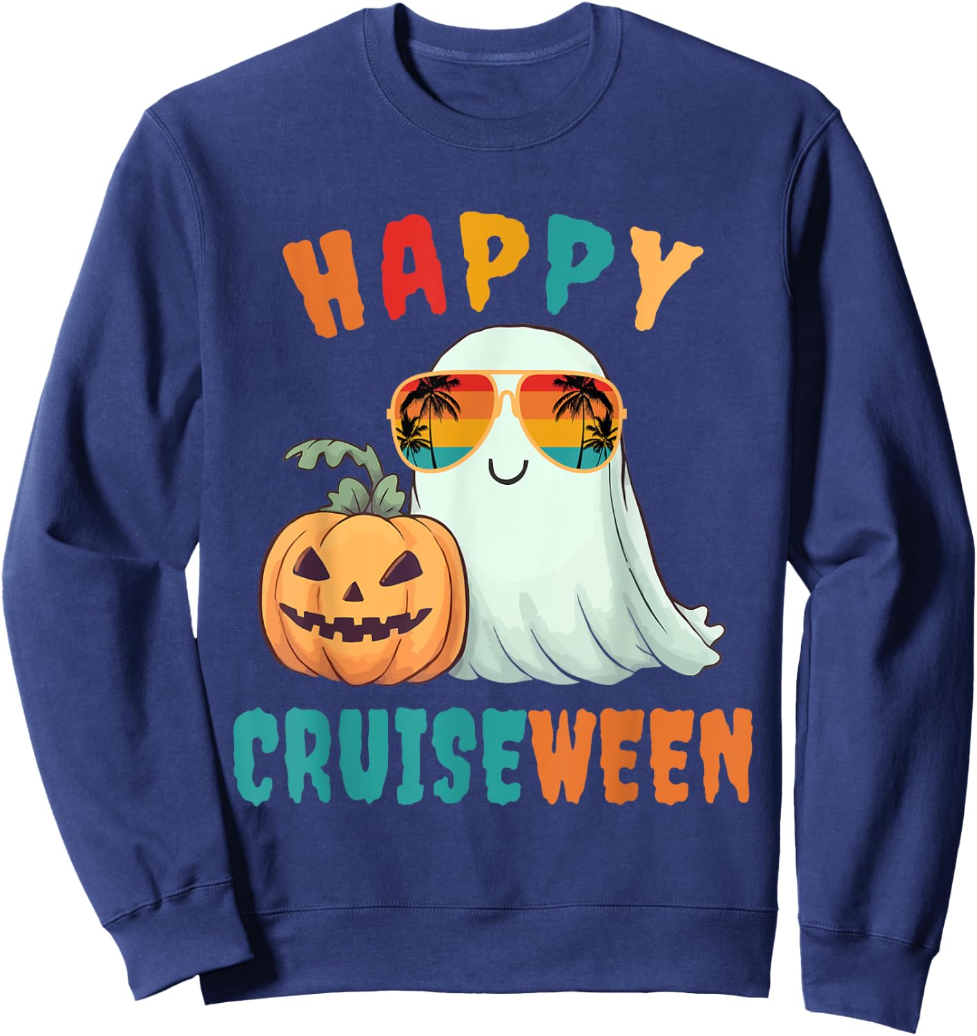 Halloween Cruise Squad Family 2025 Cruising Crew Sweatshirt - Sweatshirt | Navy