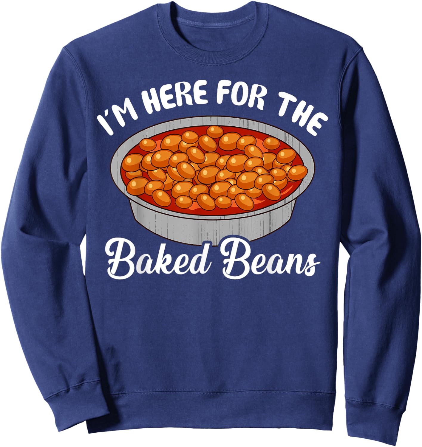 Bonafide Foodies Baked Beans Fourth of July -Adults Black Cotton Polyester Small Sweatshirt - Sweatshirt | Navy