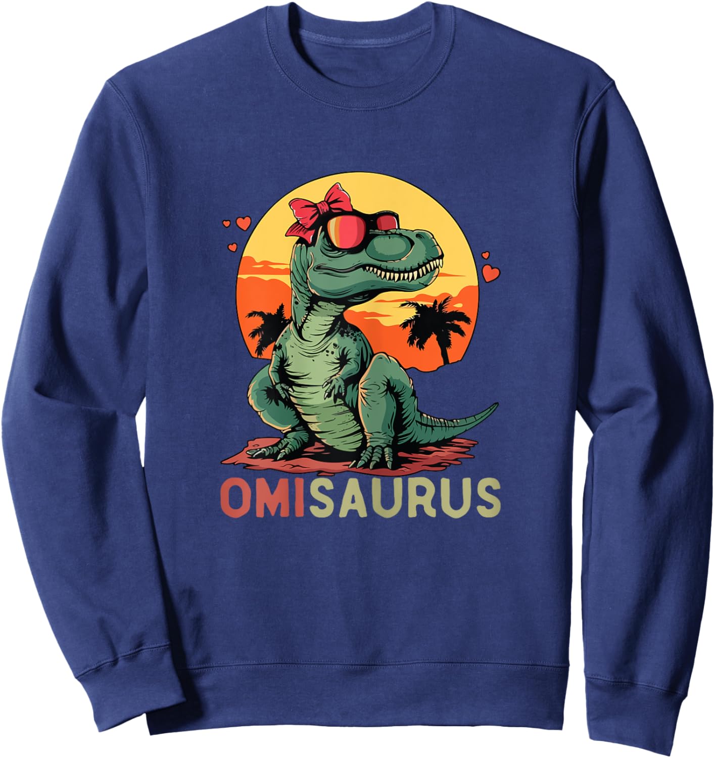 OmiSaurus Dino Dinosaur Omi-Saurus T-Rex Funny Trex Sweatshirt - Sweatshirt | Navy